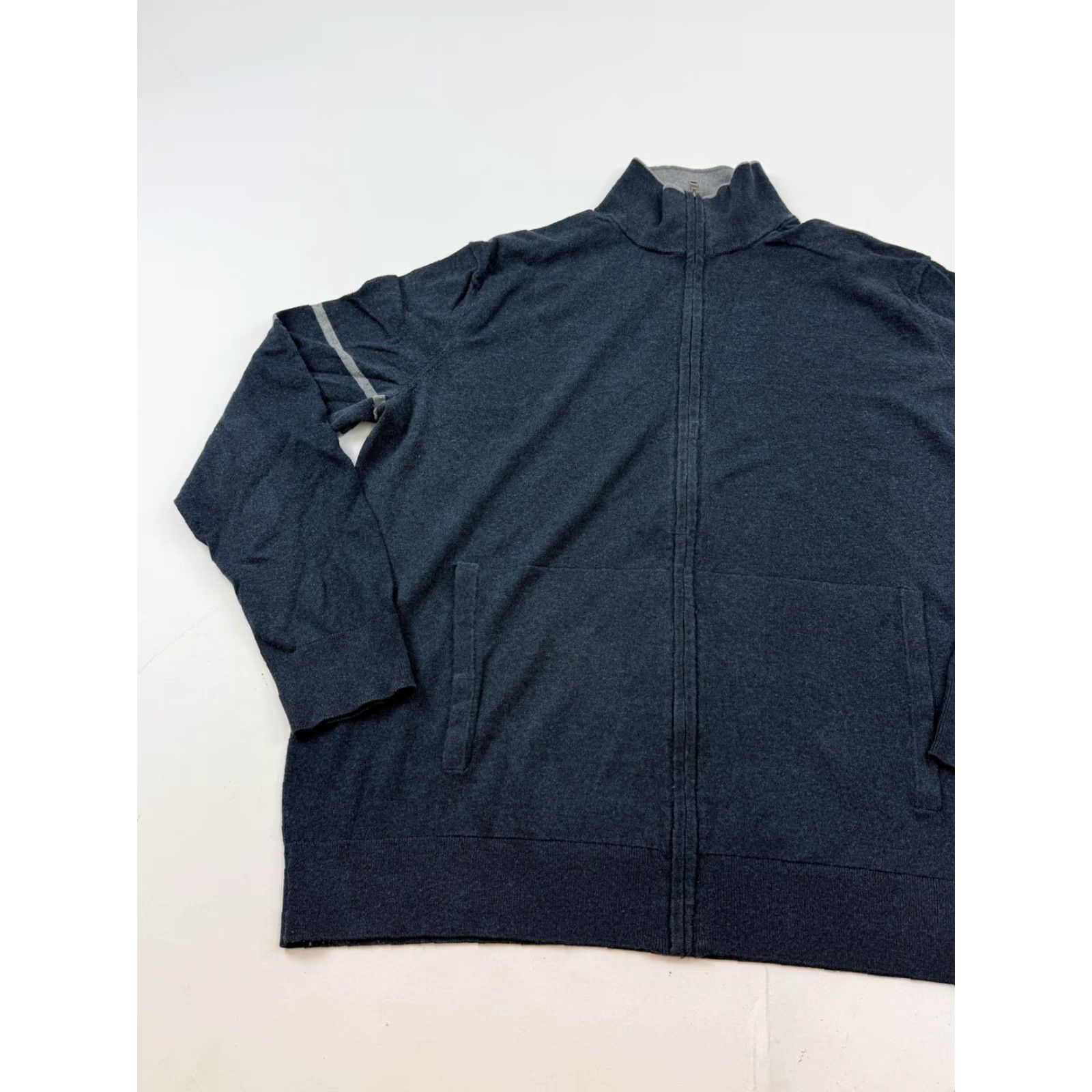 Banana Republic VINTAGE Banana Republic Sweater Mens XL Blue Full Zip Mock Neck Silk Cashmere Blend Size US XL / EU 56 / 4 - 3 Thumbnail