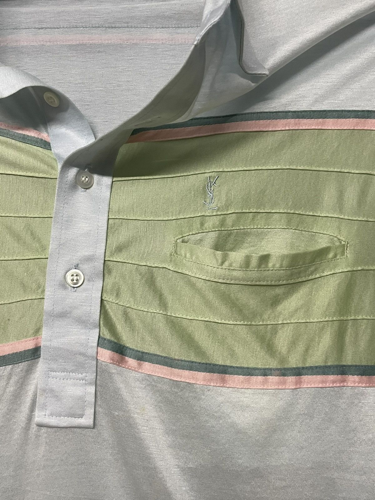 Yves Saint Laurent Vintage Yvesaintlaurent Light Pastel Colour Polo Sporty Look Size US L / EU 52-54 / 3 - 6 Thumbnail