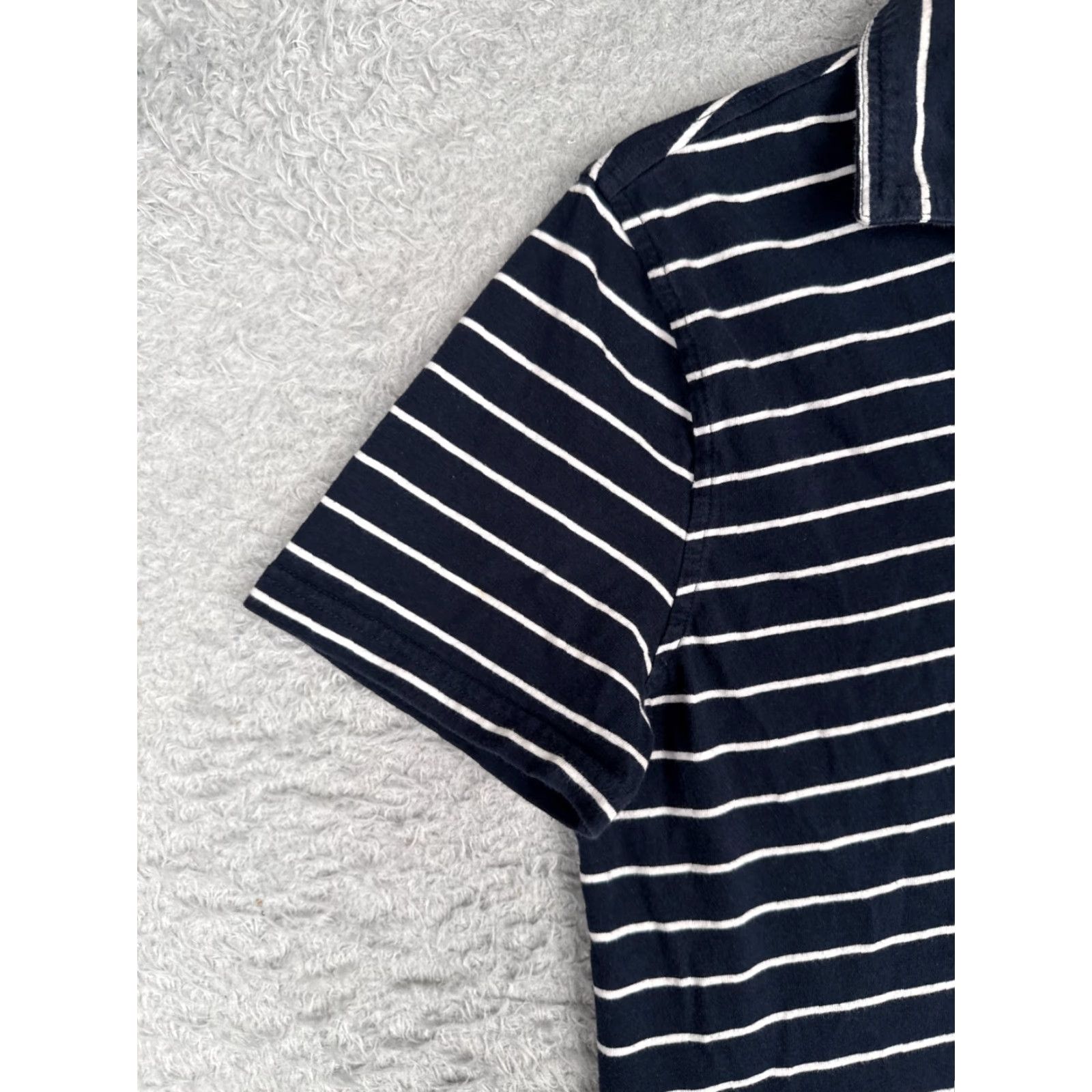 Tommy Hilfiger VINTAGE Tommy Hilfiger Polo Shirt Women Medium Blue White Stripe Cotton Short Sleeve Size M / US 6-8 / IT 42-44 - 3 Thumbnail