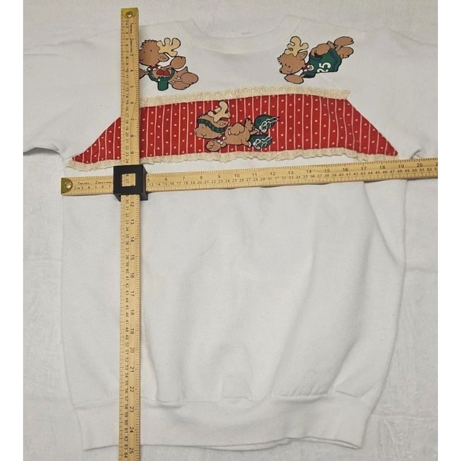 Fruit Of The Loom VINTAGE Teddy Bear Christmas Sweatshirt Womens Large Cottagecore Christmas Graphic Print Pullover Crew Neck 90s Fruit of the Loom Size L / US 10 / IT 46 - 7 Thumbnail