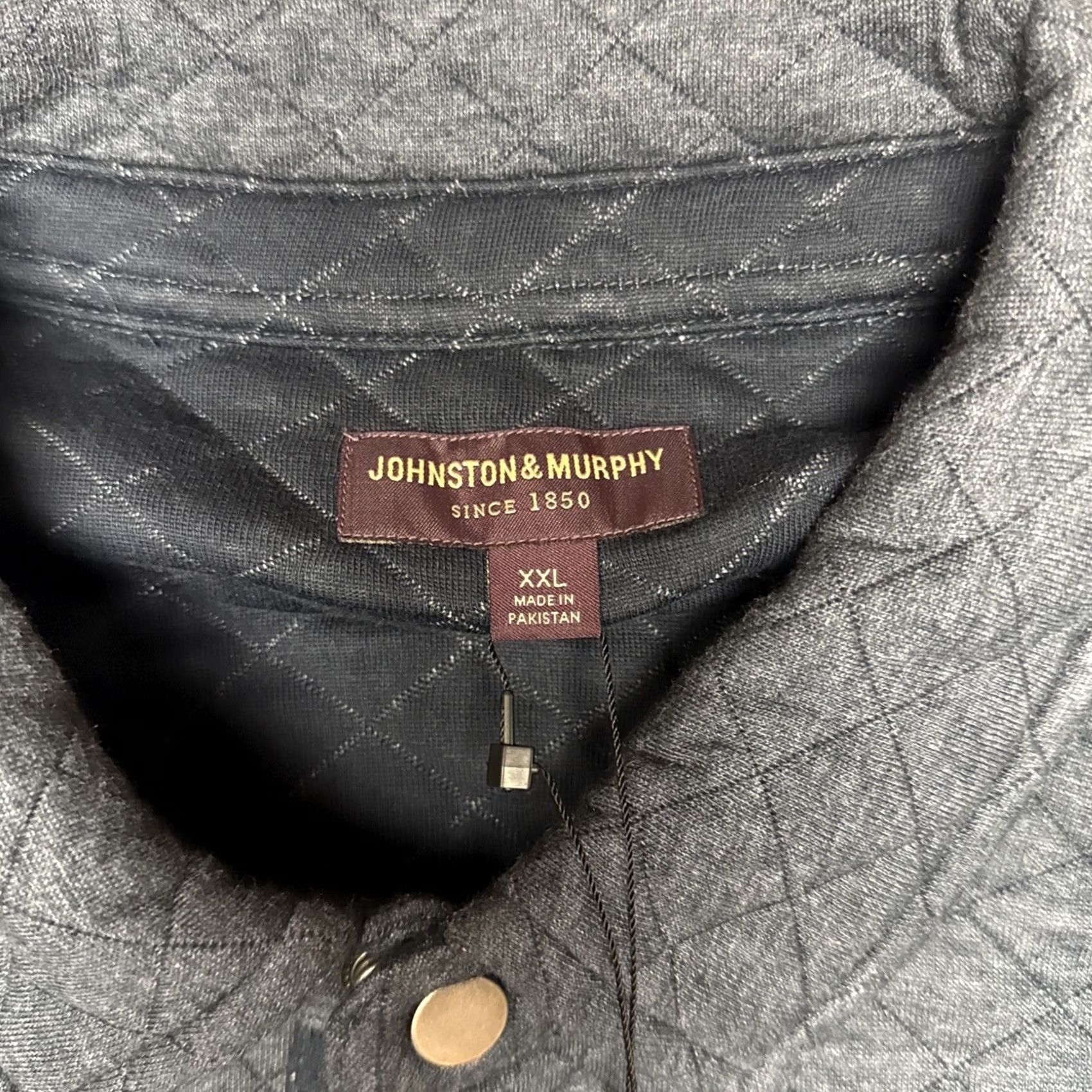 Johnston & Murphy Johnston & Murphy Quilted Shirt Jacket Shacket Mens 2XL Gray Button-Up Chambray Quilted Shirts Jacket Mens Men Size US XXL / EU 58 / 5 - 3 Thumbnail