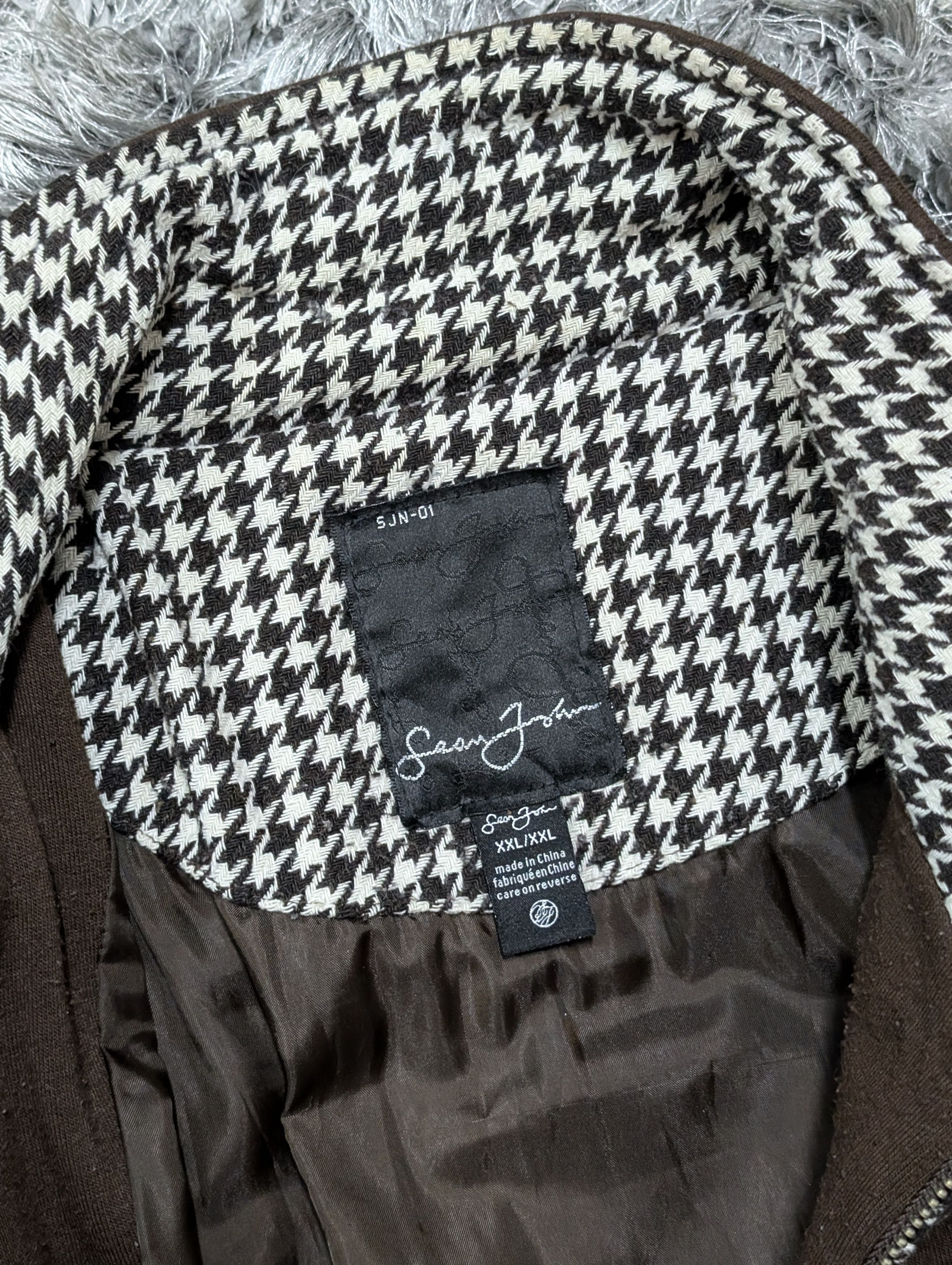 Sean John Vintage Sean John Houndstooth Zipper Jacket Oversized Size US XXL / EU 58 / 5 - 9 Thumbnail