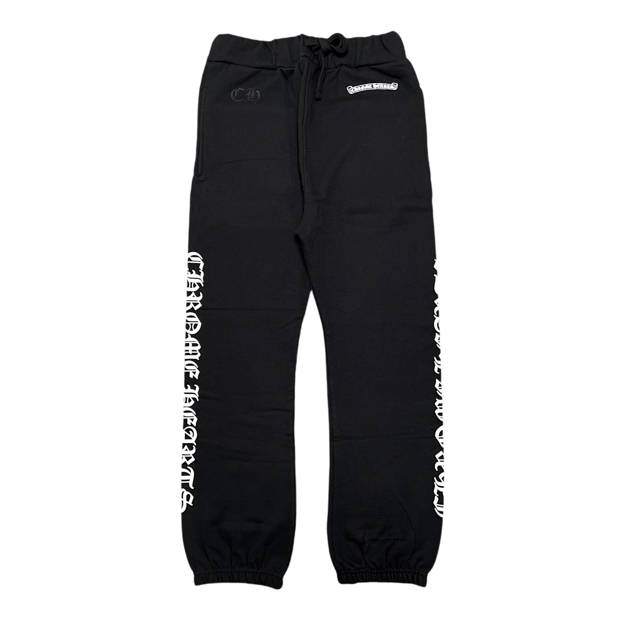 Chrome Hearts Scroll Logo Sweatpants Black White (Thermal Lined) Size US 40 / EU 56 - 1 Thumbnail