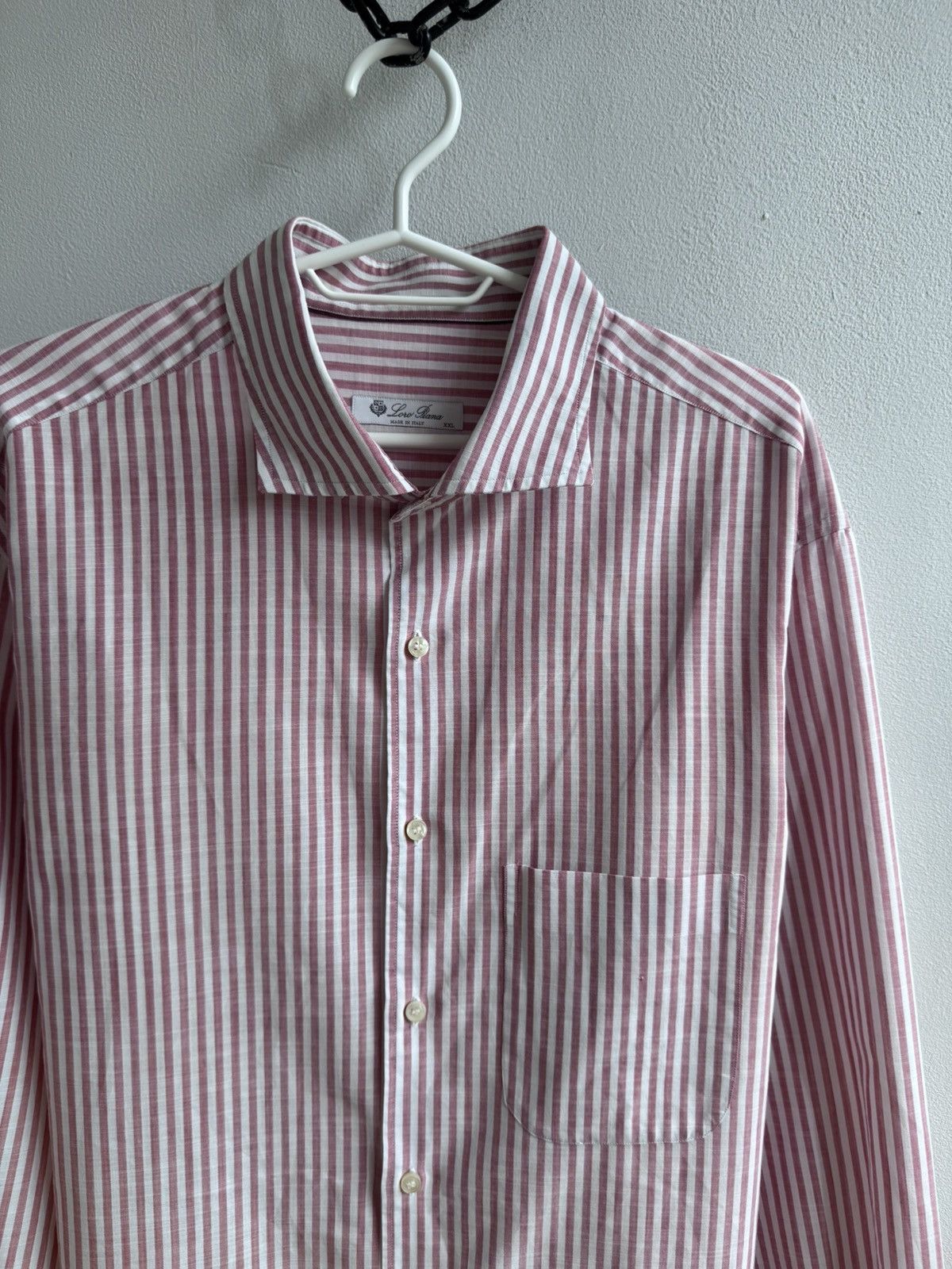 Loro Piana Loro Piana Striped Cotton Button Up Shirt Long Sleeve Pink Size US XXL / EU 58 / 5 - 3 Thumbnail