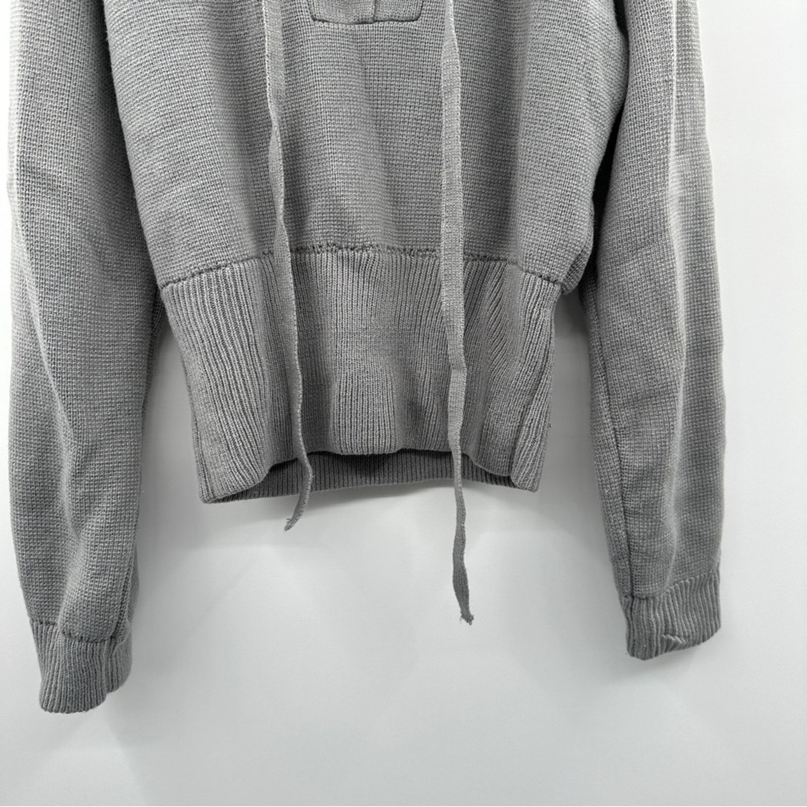 Lioness Lioness Gray Chunky Lace Up Knit Long Sleeve Sweater Sz S Size M / US 6-8 / IT 42-44 - 5 Thumbnail