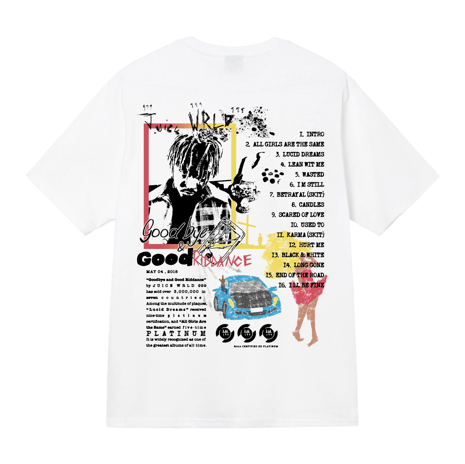 999 Club 999DBYE & 999DRIDDANCE TRIPLE PLATINUM ANNIVERSARY TEE WHITE Size US L / EU 52-54 / 3 - 3 Thumbnail