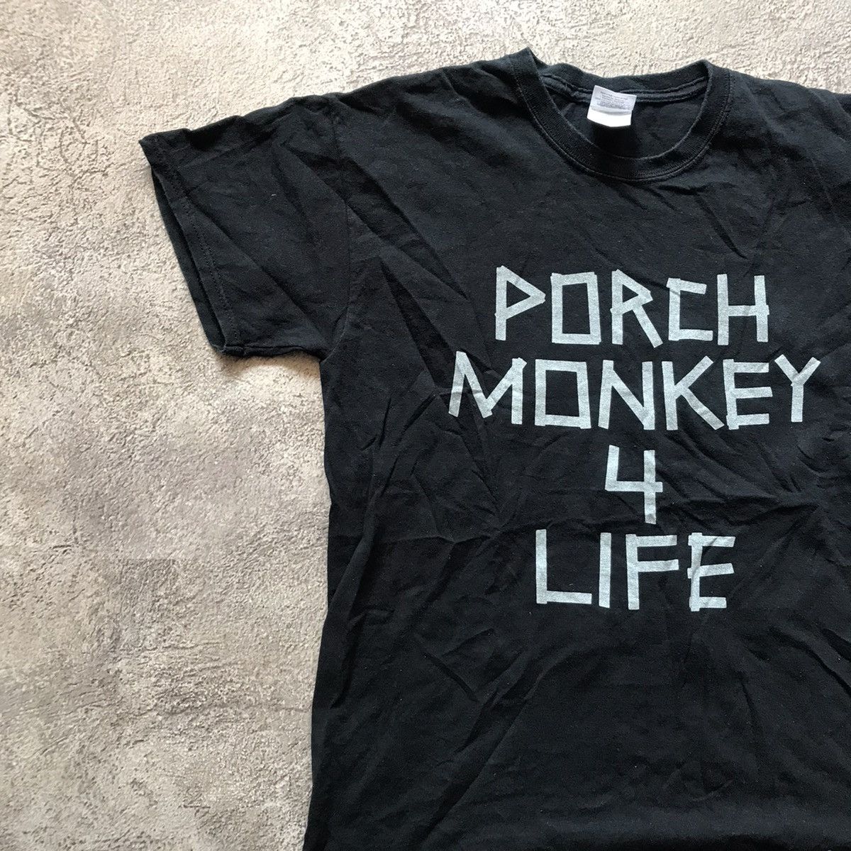 Vintage Vintage Y2K Graphic Tee Porch Monkey Slogan Streetwear M Size US M / EU 48-50 / 2 - 2 Thumbnail