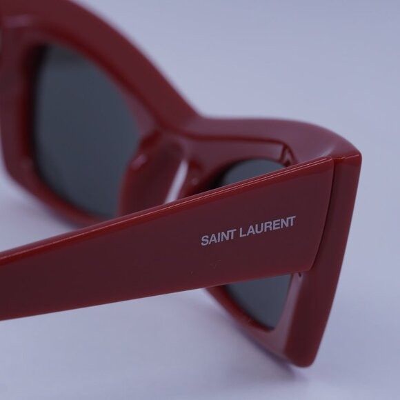 Saint Laurent Paris Saint Laurent SL702 004 Sunglasses Red Cat Eye Frame Size ONE SIZE - 4 Thumbnail
