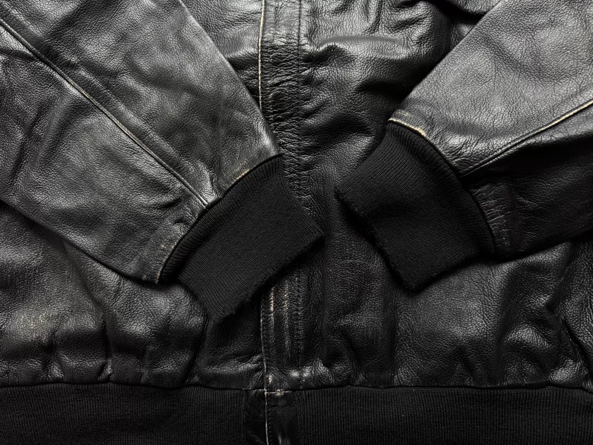 Madness MDNS A2 Cowhide Washed Distressed Aviator Jacket L Black Size US L / EU 52-54 / 3 - 7 Thumbnail