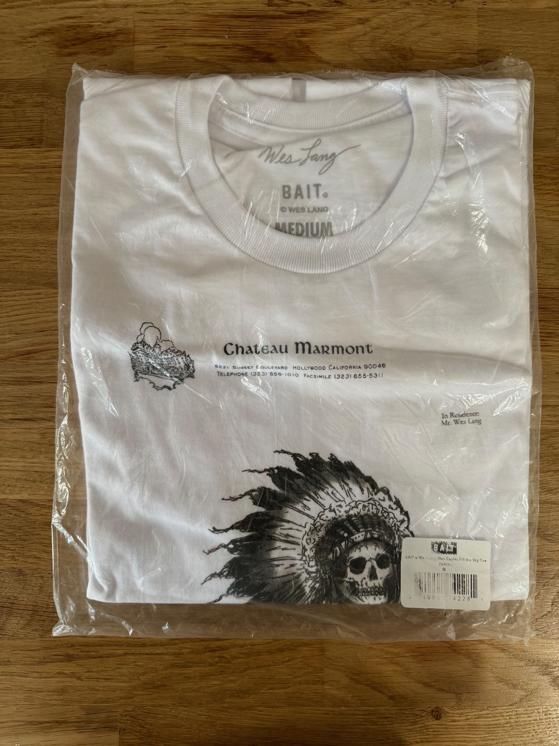image of Very Bait x Wes Lang Eagles Fill The Sky T-Shirt M in White, Men's (Size Medium)