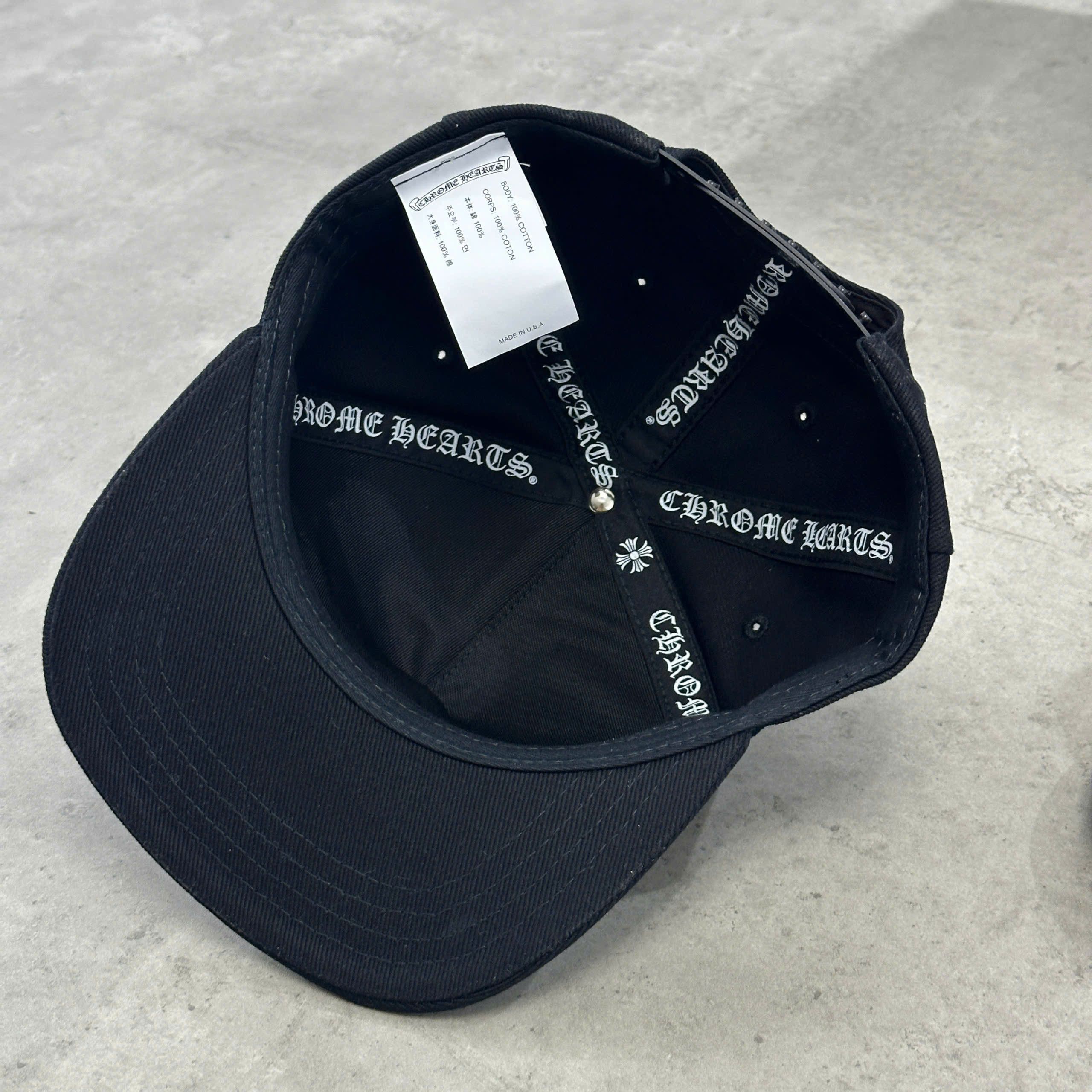 Chrome Hearts CHROME HEARTS Vertical Logo Hat Black Denim Size ONE SIZE - 5 Thumbnail