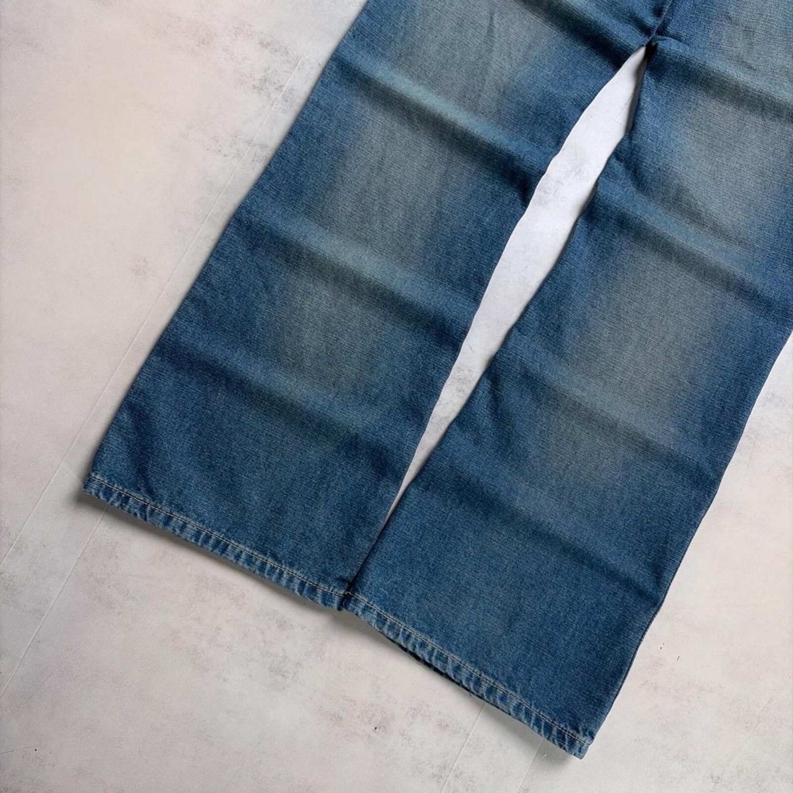Fubu Y2K Blue Fubu Grunge Flared Low Rise Skater Denim Jeans Size 30" / US 8 / IT 44 - 4 Thumbnail