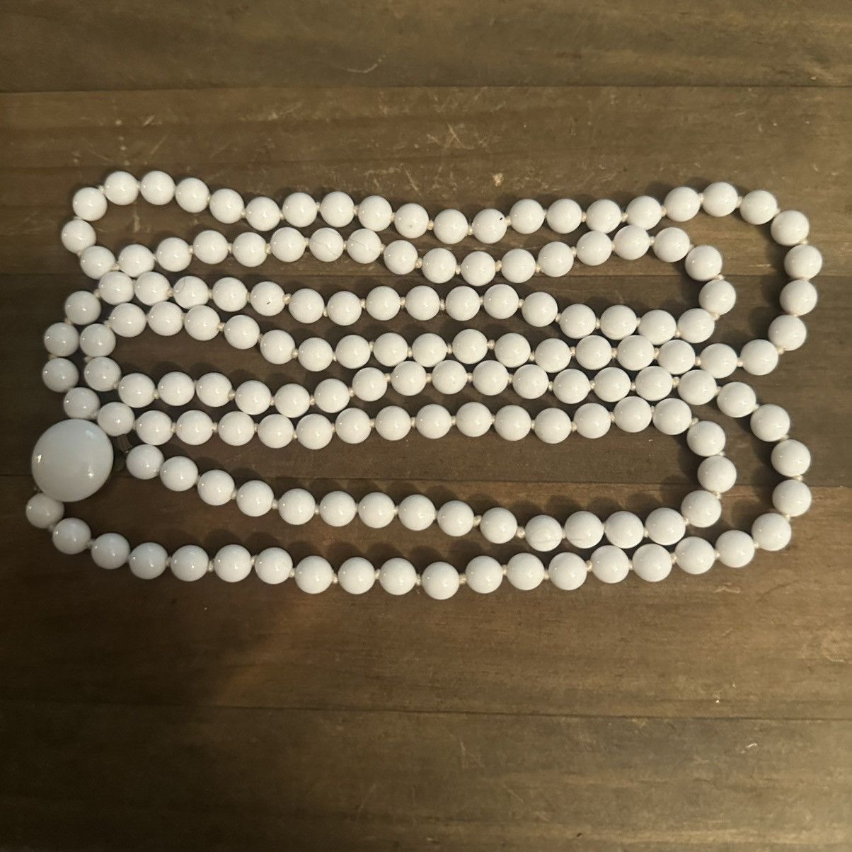 Vintage Vintage West Germany long white faux pearl bead necklace Size ONE SIZE - 4 Thumbnail