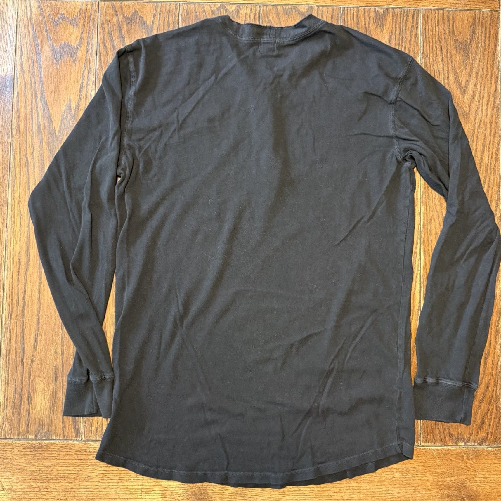 Vintage Hnly Shirt Mens XL Black Long Sleeve Henley Organic Cotton Made In USA Casual Size US XL / EU 56 / 4 - 4 Thumbnail