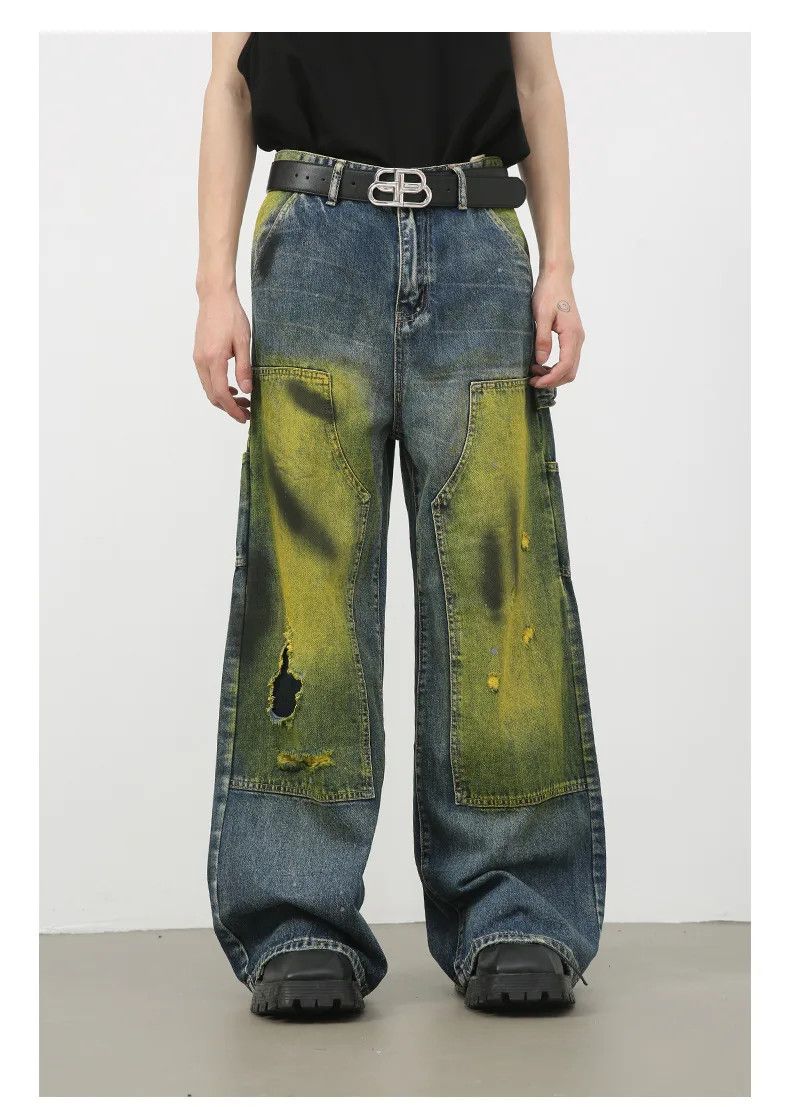 Japanese Brand × Vintage Mid-Waist Baggy Distressed Ripped Jeans Size US 30 / EU 46 - 3 Thumbnail