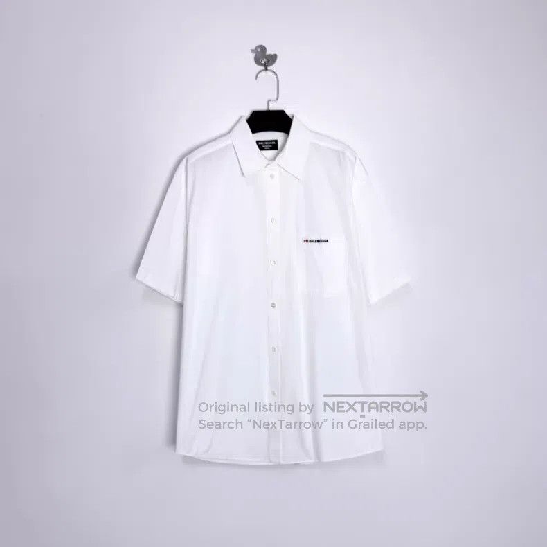 Balenciaga Balenciaga Size 37 Embroidered heart letter logo short-sle Size US M / EU 48-50 / 2 - 1 Thumbnail