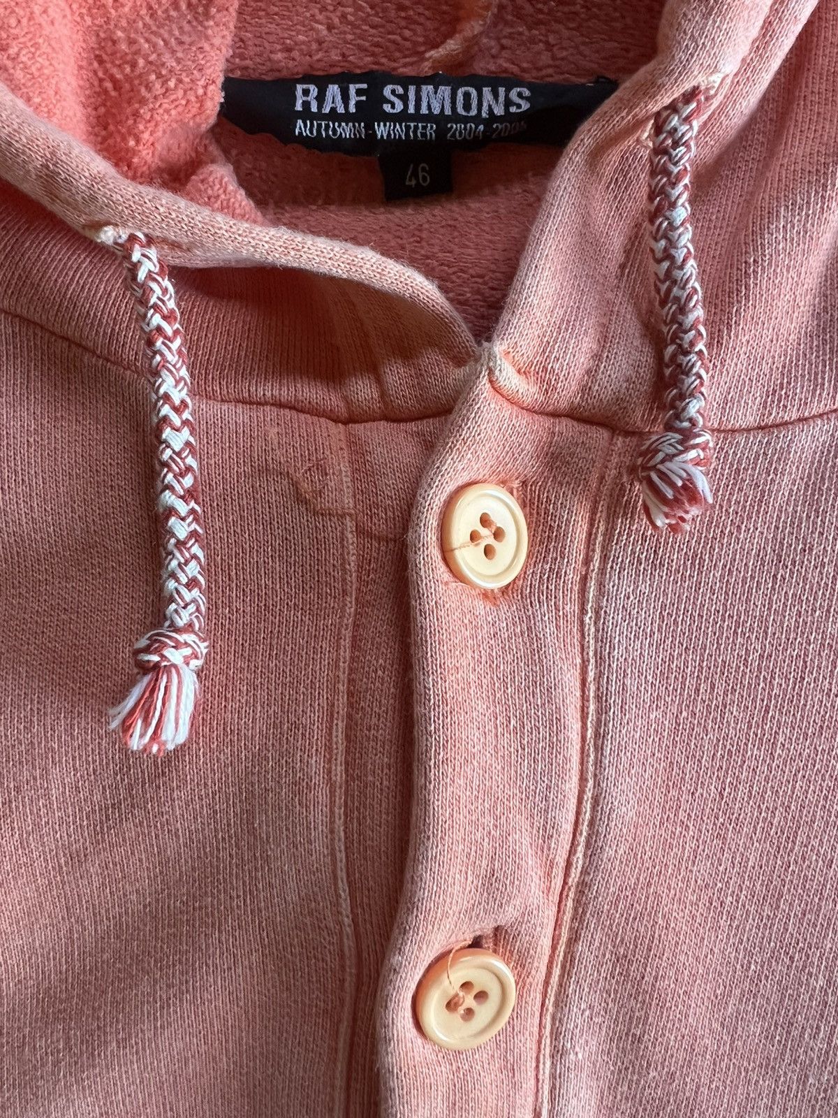 Raf Simons Raf Simons AW04 “Waves” Washed Orange 3-Button Hoodie Size US S / EU 44-46 / 1 - 2 Thumbnail