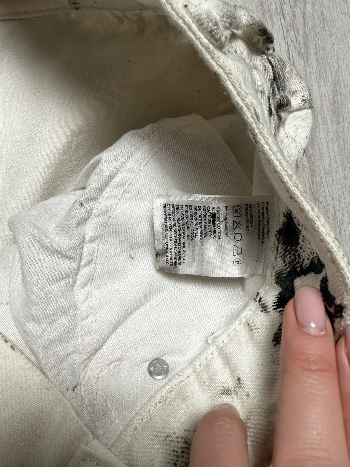 Hubane Hubane White and Black Denim Jeans Size US 34 / EU 50 - 3 Thumbnail