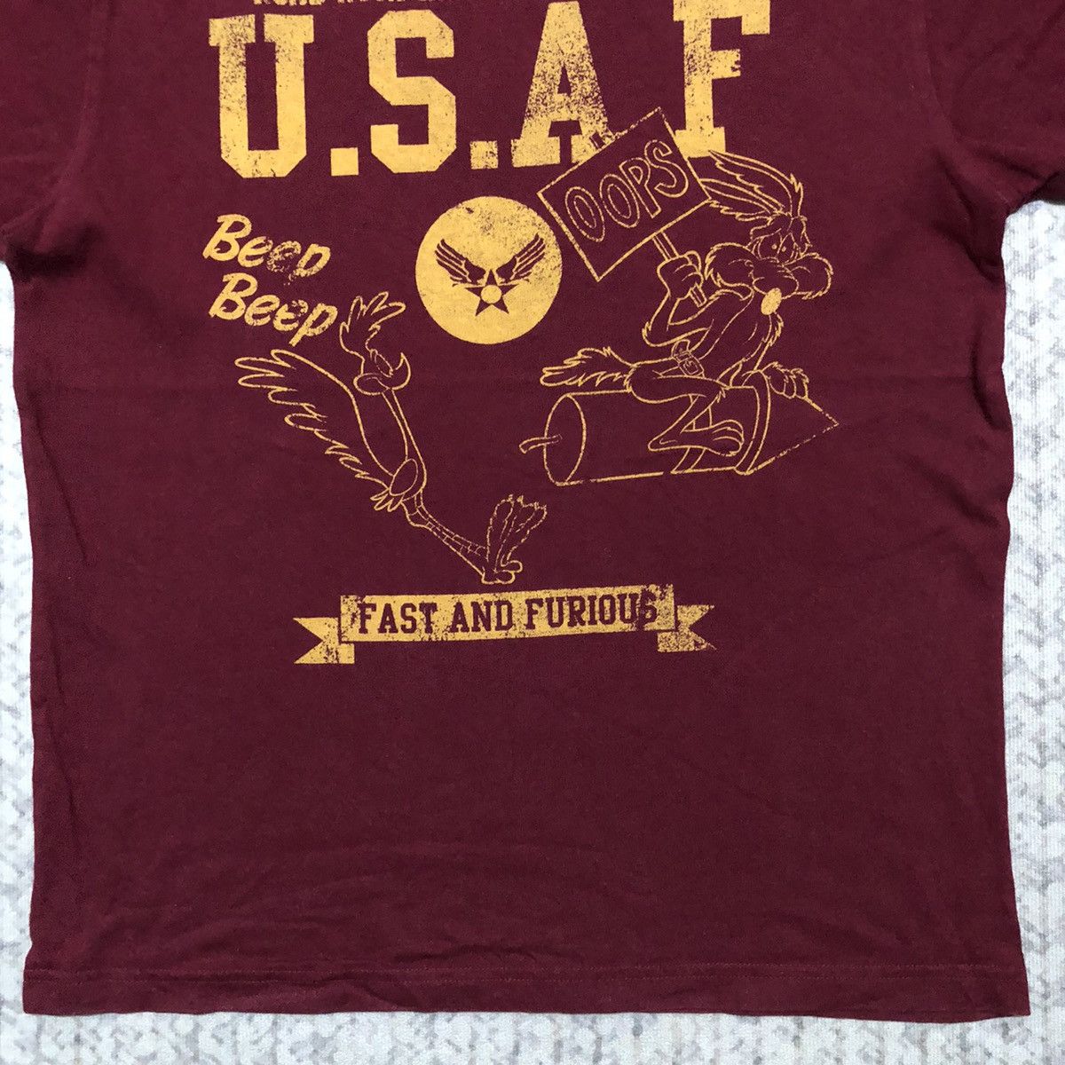 Cartoon Network × Disney × Vintage Rare Vintage Road Runner & Wile Coyote US Airforce Tees Size US S / EU 44-46 / 1 - 3 Thumbnail