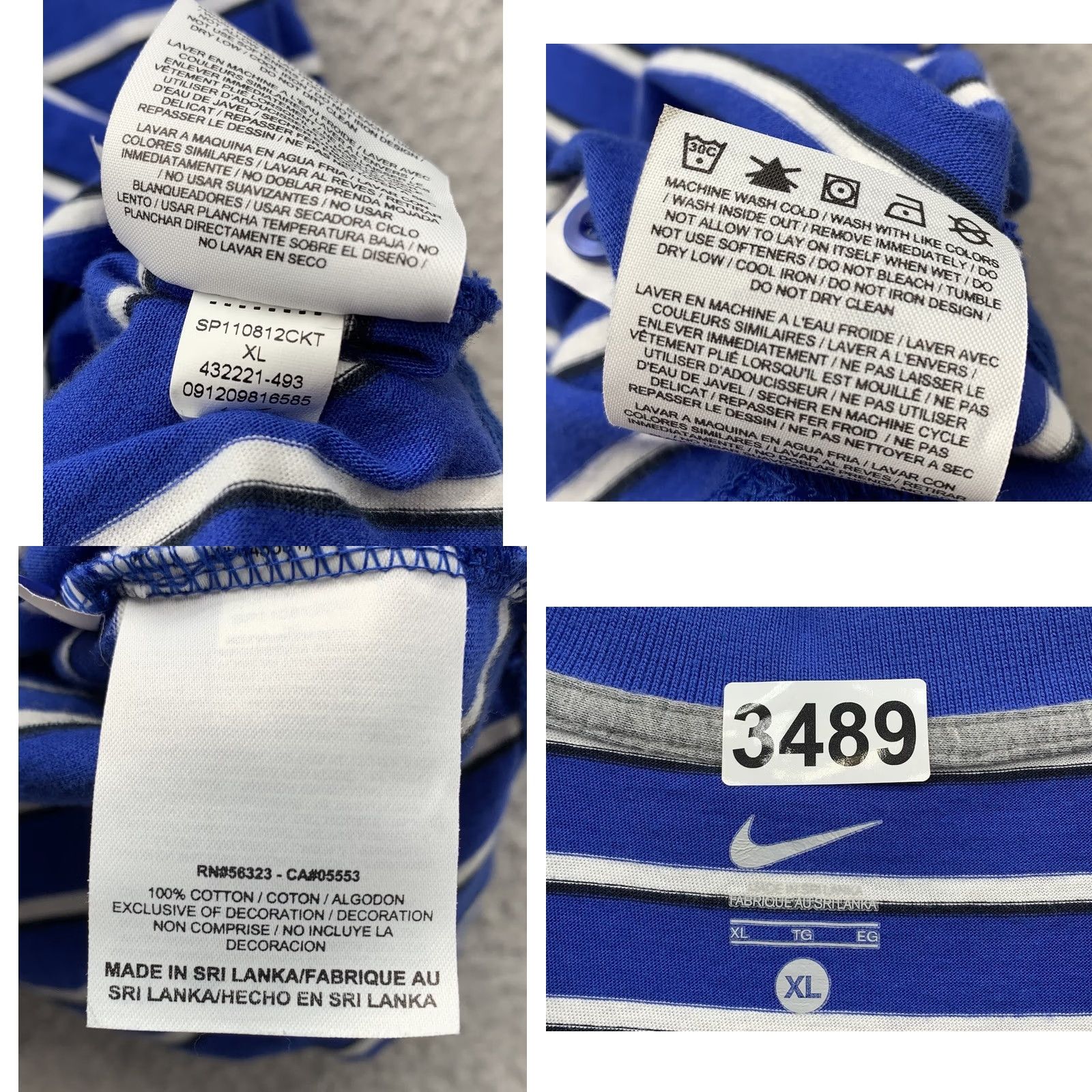 Nike Nike Polo Shirt Mens XL Blue White Striped Golf Sports Preppy Casual Size US XL / EU 56 / 4 - 8 Thumbnail