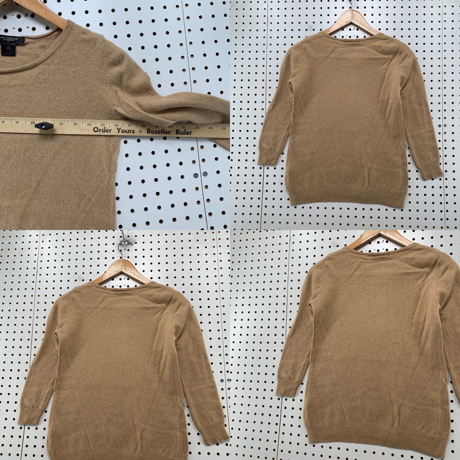 Ann Taylor Ann Taylor Sweater Womens Medium 3/4 Sleeve Cashmere Pullover Business Tan Brown Crew Neck Shirt? Size M / US 6-8 / IT 42-44 - 8 Thumbnail
