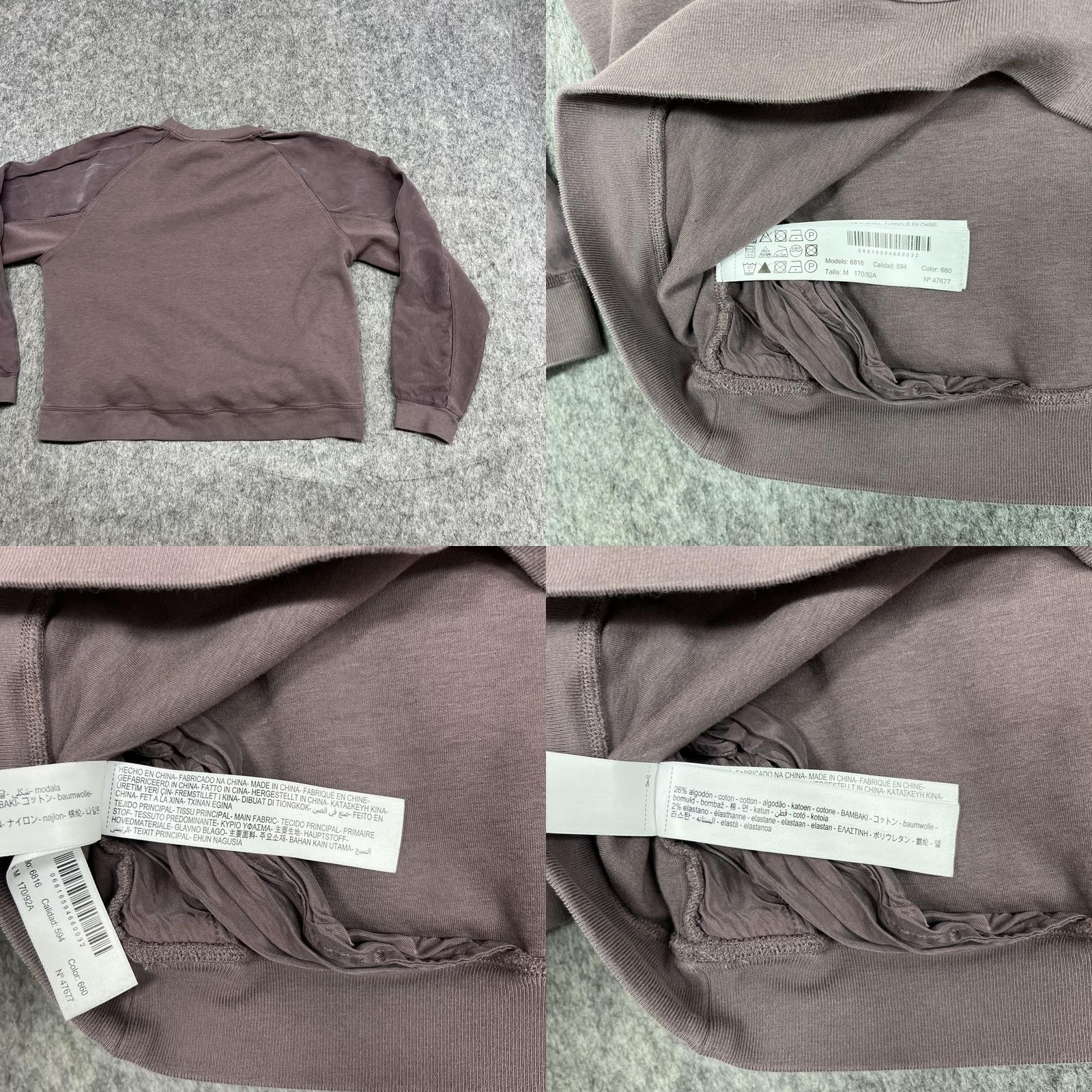 Massimo Dutti Massimo Dutti Sweatshirt Womens M Purple Raglan Pockets Crew Neck Size M / US 6-8 / IT 42-44 - 9 Thumbnail