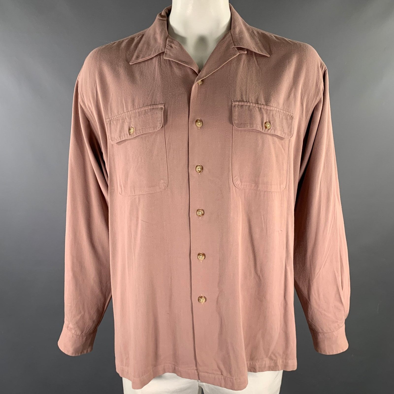 Polo Ralph Lauren XL Pink Heather Rayon Relax Long Sleeve Shirt Size US XL / EU 56 / 4 - 1 Thumbnail