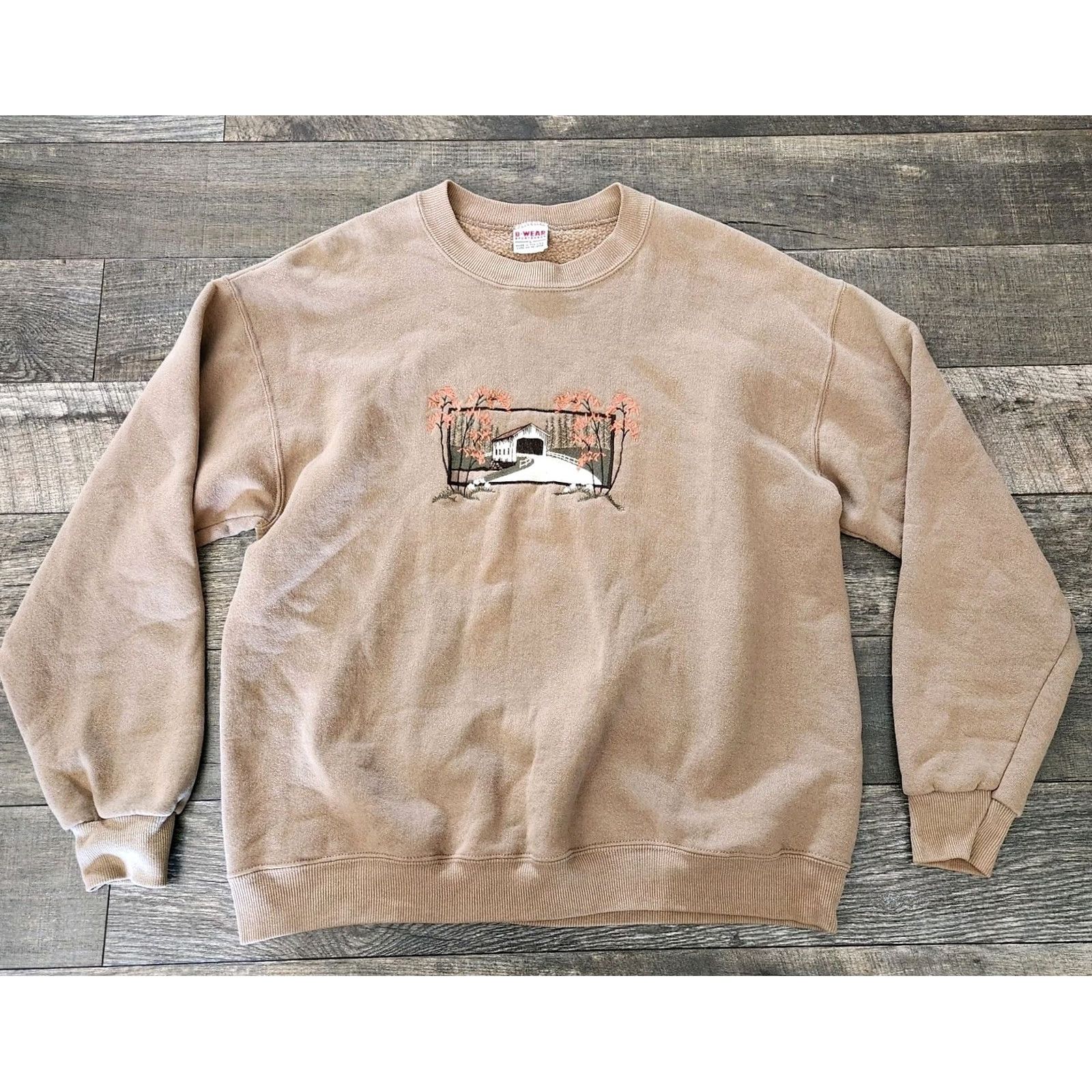 Vintage VINTAGE 90s Covered Bridge Crewneck Sweatshirt Sz Large Embroidered Nature USA Shirt Unisex Adults Mens Womens Size US L / EU 52-54 / 3 - 2 Thumbnail