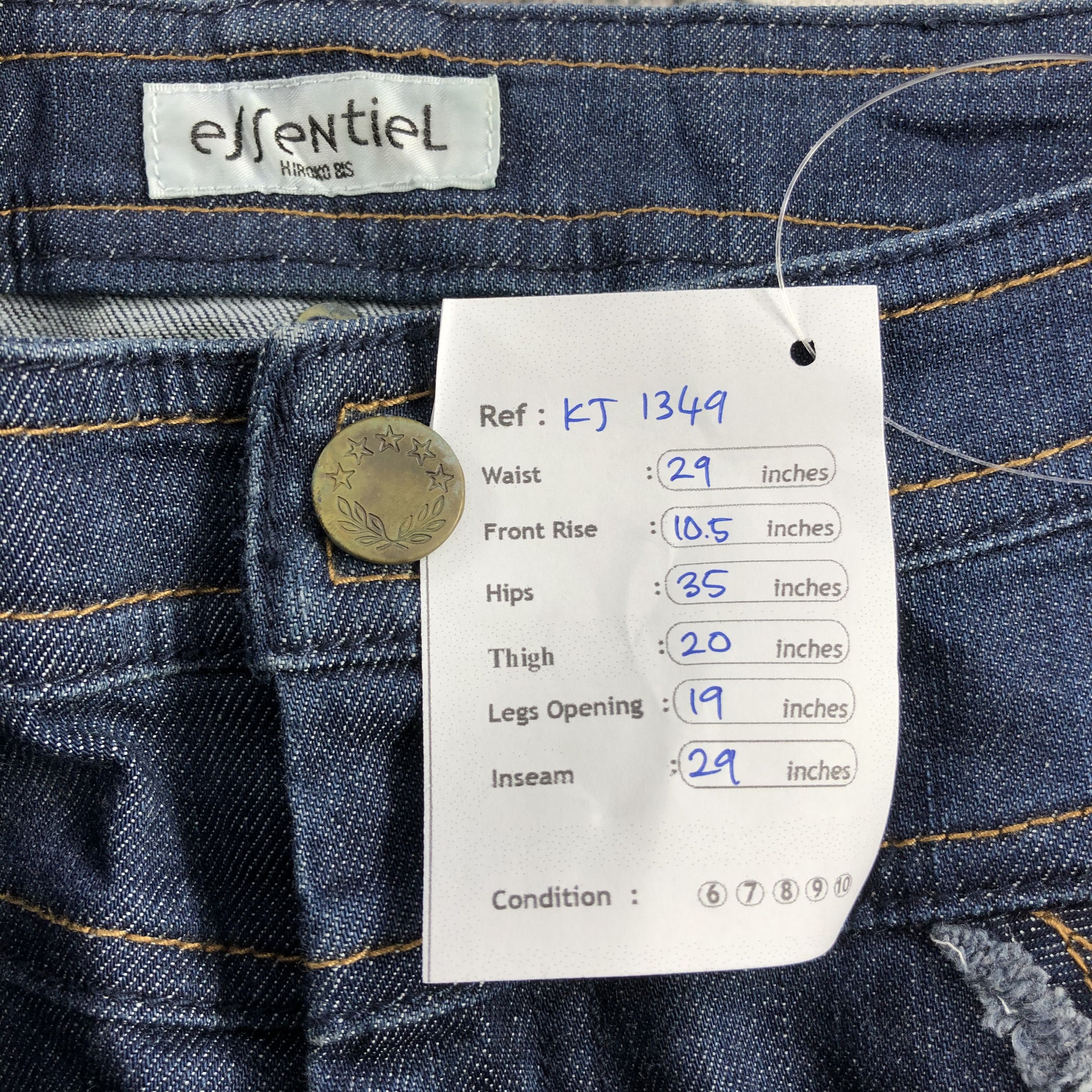 Hiroko Koshino Homme Hiroko Bis Jeans Blue Flare Denim KJ1349 Size US 29 - 10 Thumbnail