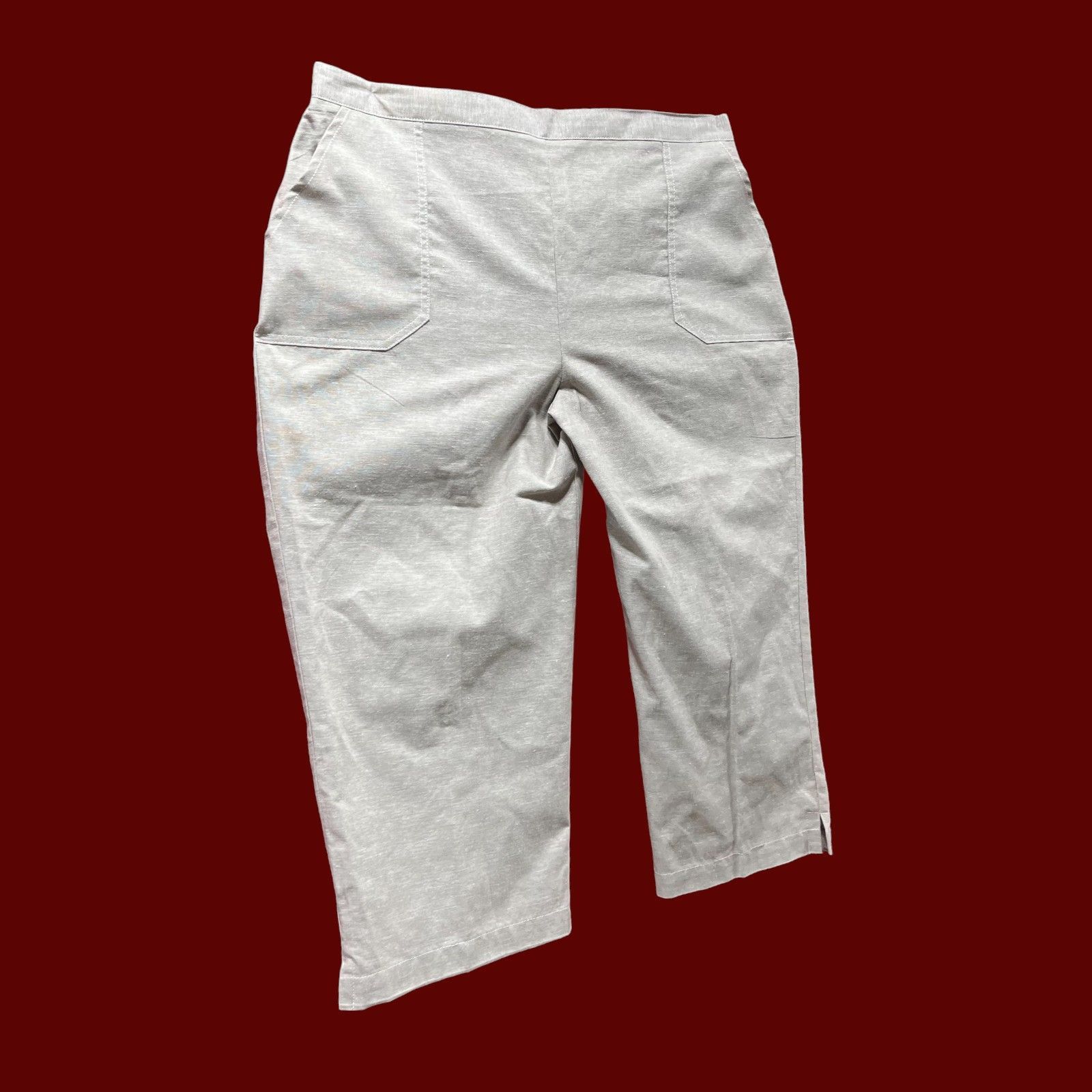 Other Alfred Dunner - Women's Garden Party Mid-Rise Capris - Beige Size 38" / US 16 / IT 52 - 16 Thumbnail