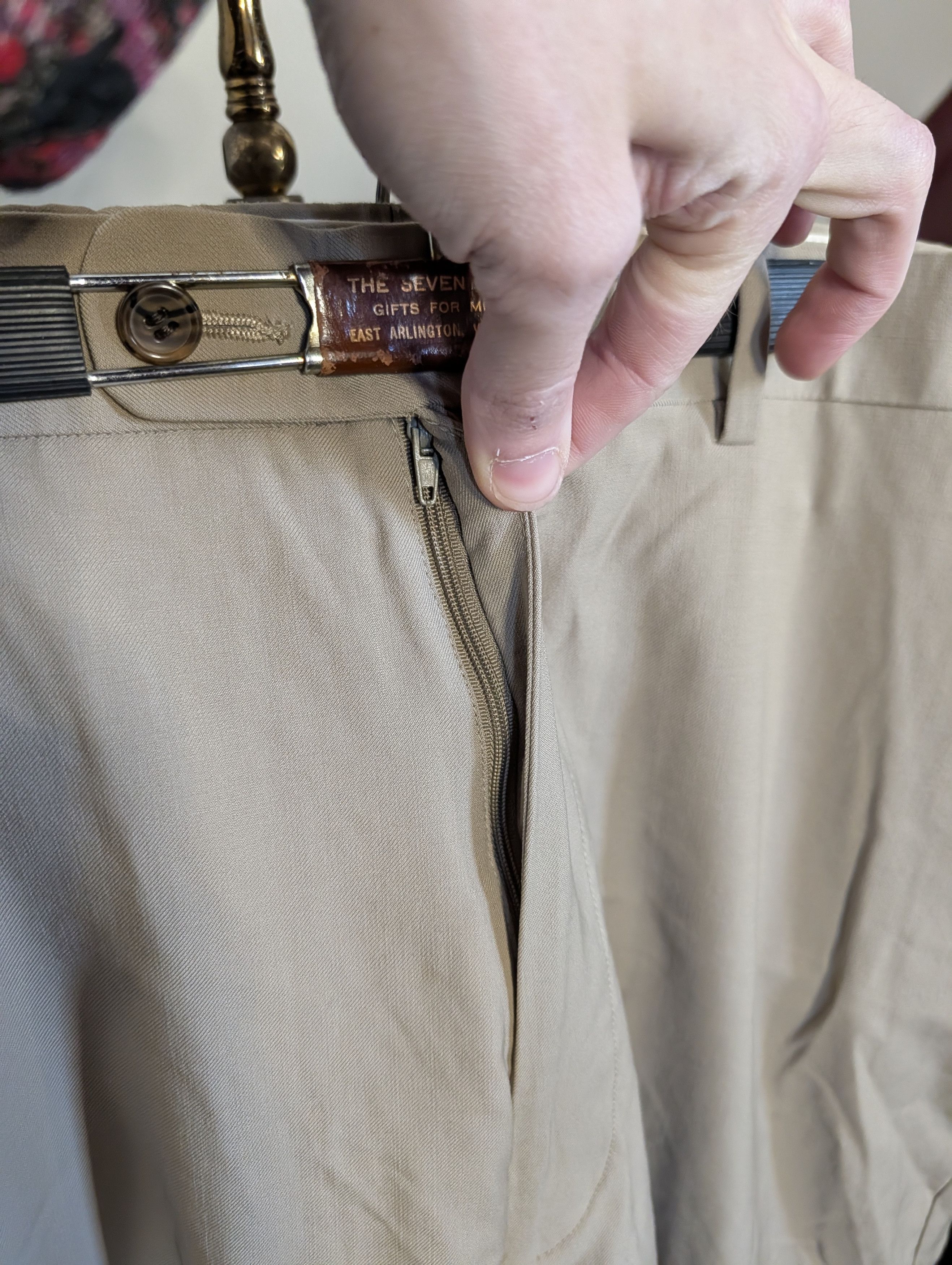 Barneys New York Vintage beige wool twill trousers / dress pants Size US 38 / EU 54 - 3 Thumbnail