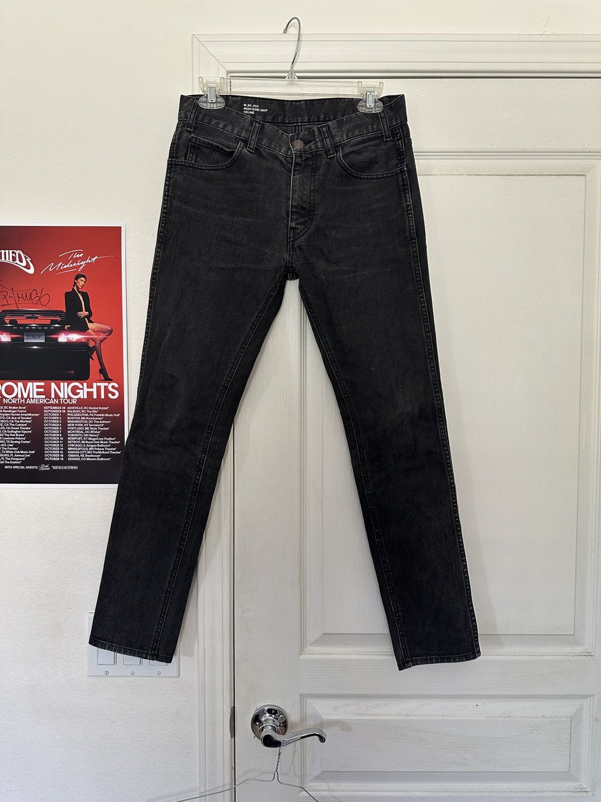 Celine Skinny Jeans - Vintage Pure Black Wash Denim, Low