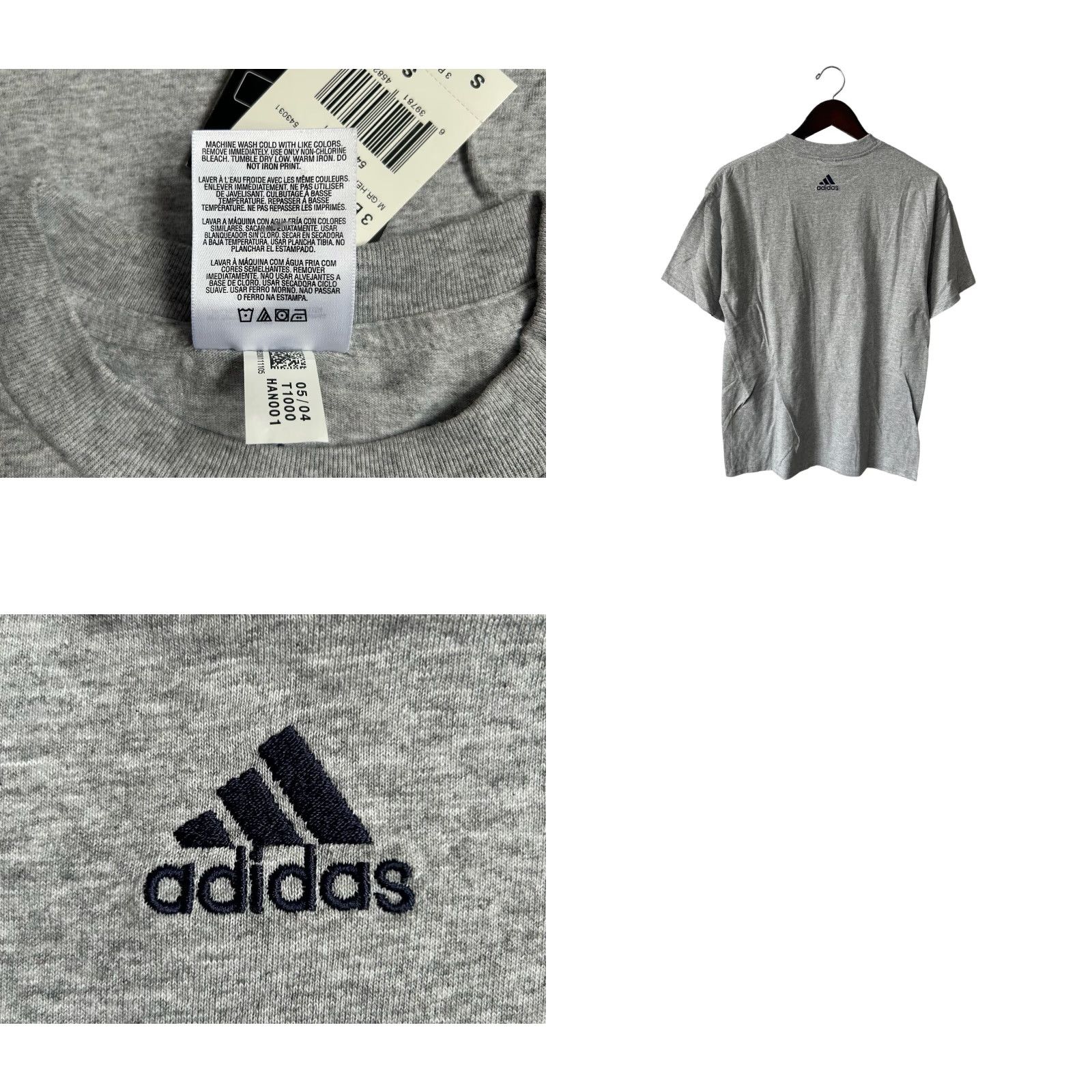 Adidas VINTAGE adidas Mountain Logo T-Shirt Mens Small Gray NWT 2004 Deadstock Logo Embroidered Mountain 21" Across 28" Long 8.5" Arms(Size) Size US S / EU 44-46 / 1 - 8 Thumbnail
