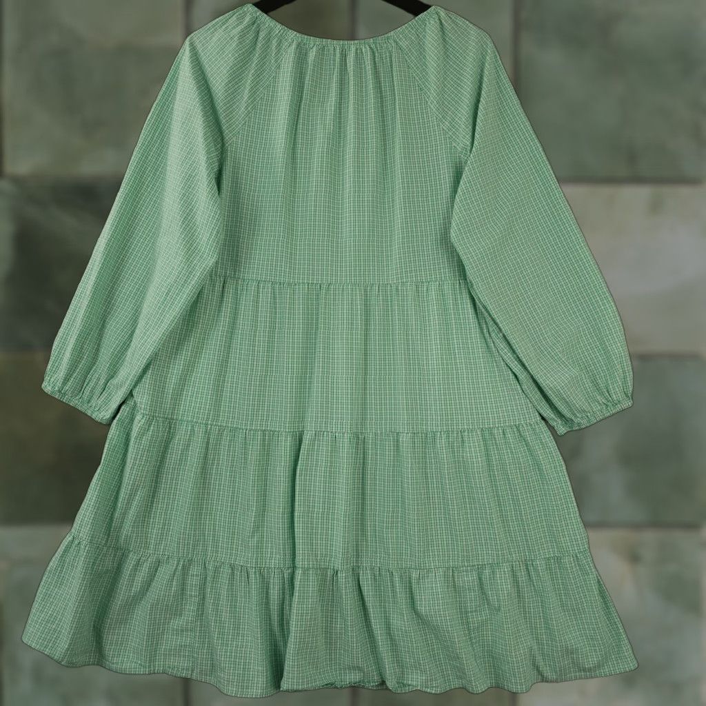 j crew green gingham dress J. Marie Joyce Ruffle Strap Midi Dress in Hunter Green Gingham X-Small