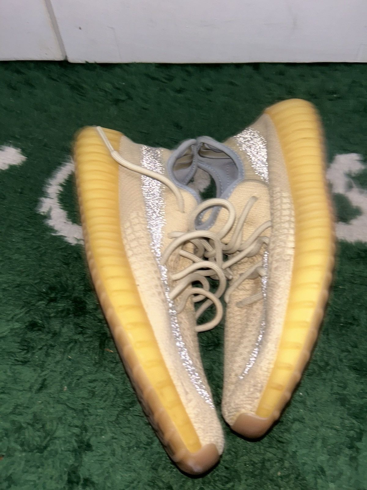 Adidas Yeezy 350 linen preowned with box no insoles Size US 9.5 / EU 42-43 - 2 Thumbnail