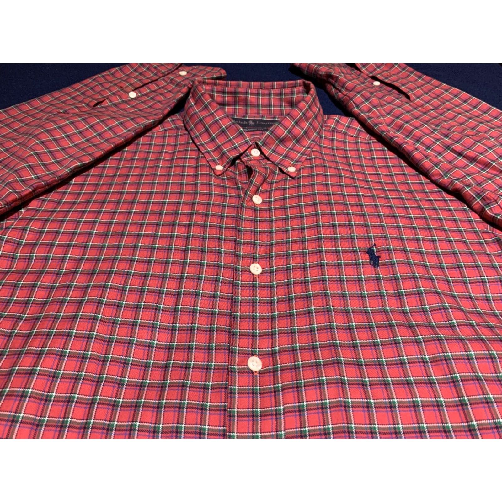 Ralph Lauren RALPH LAUREN Classic Long Sleeve Button-Up Shirt Cotton Pink Plaid Large Mens Size US L / EU 52-54 / 3 - 2 Thumbnail