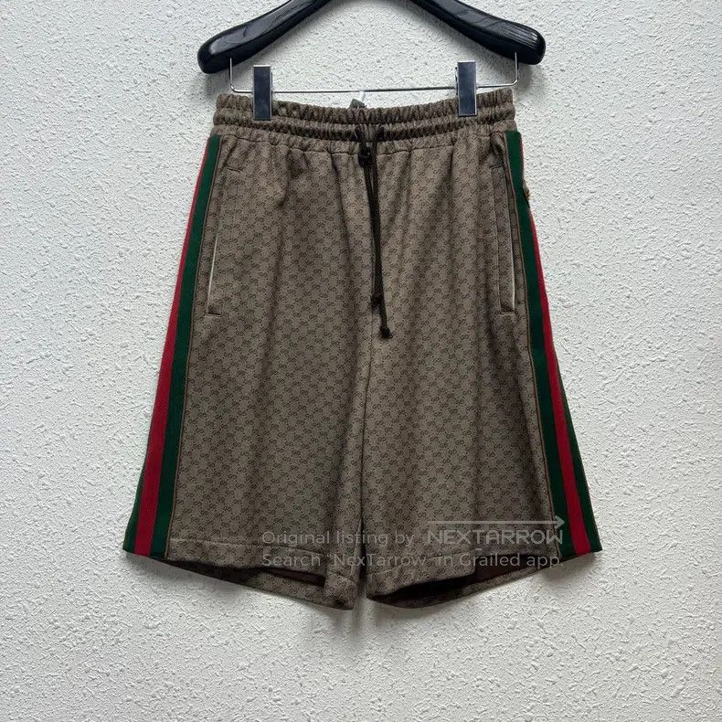 Gucci SizeXS Full logo red and green striped casual shorts