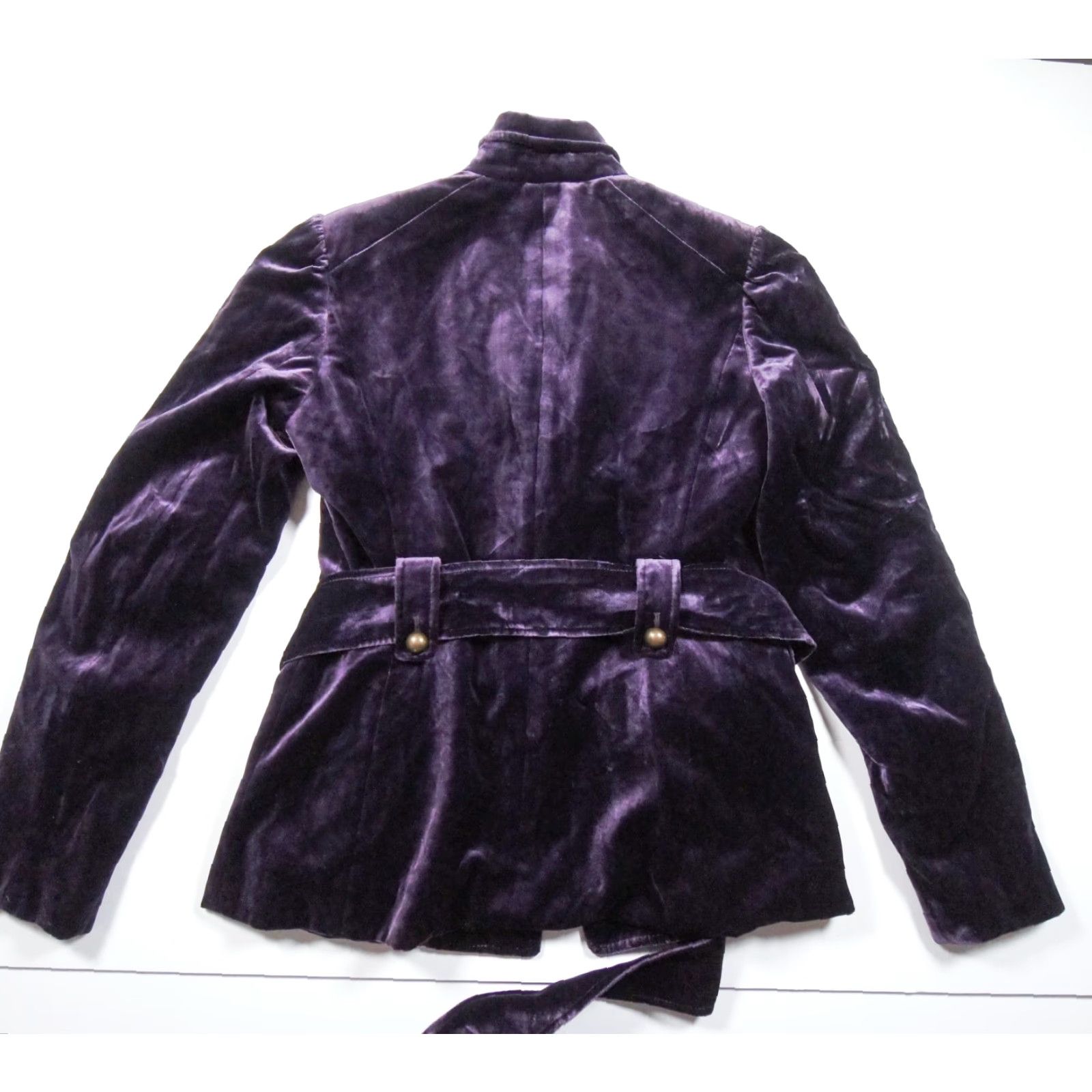 Yves Saint Laurent VINTAGE Yves Saint Laurent Women's Blazer Jacket Size 42 Purple Velvet Designer Office Formal Size M / US 6-8 / IT 42-44 - 5 Thumbnail