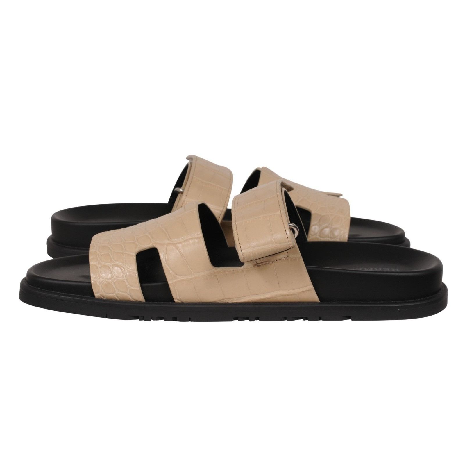 Hermes Chypre Sandals Aligator Crocodile Beton Tan Size US 9 / EU 42 - 11 Thumbnail