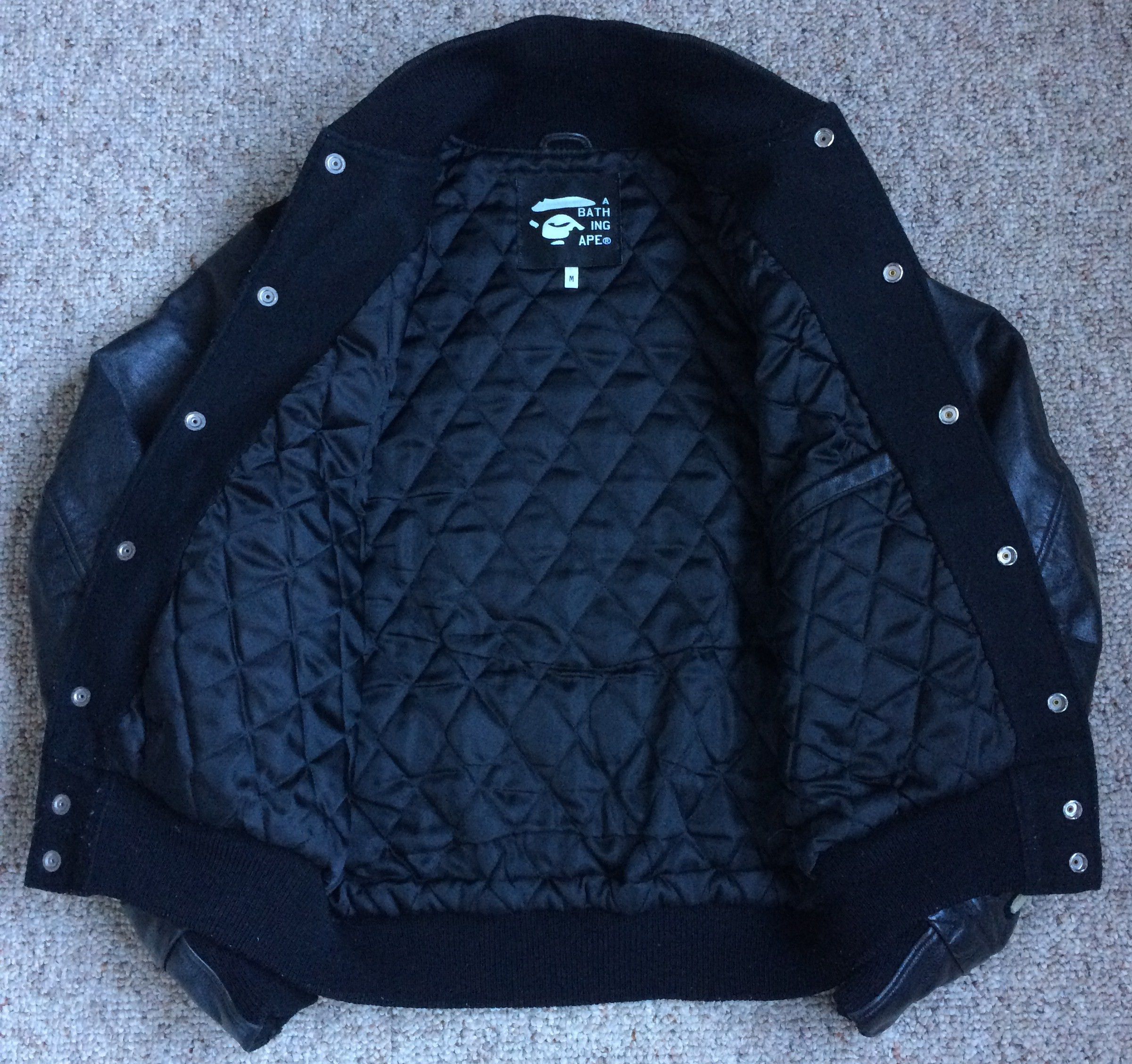 Bape 2002 Bape General Wool Leather Bomber Jacket Size US M / EU 48-50 / 2 - 8 Thumbnail