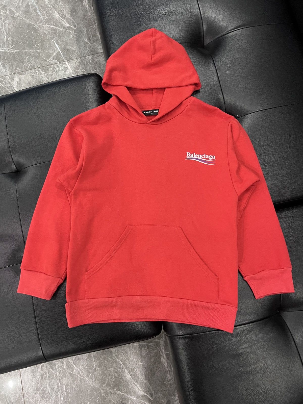 Balenciaga Balenciaga by Demna 2017 Wave Logo Hoodie Size US XXS / EU 40 - 1 Thumbnail