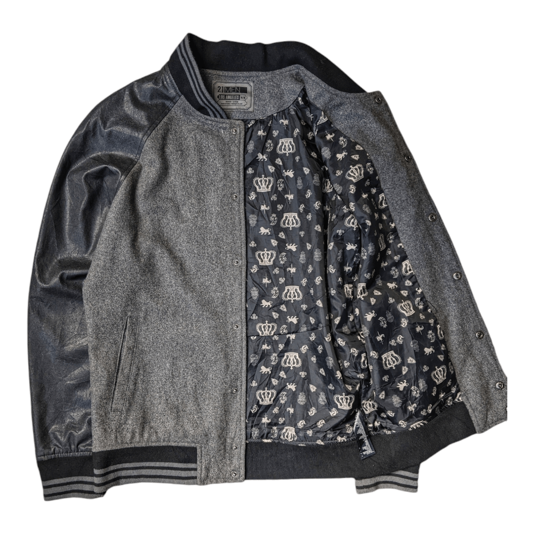 Forever 21 × Vintage Forever 21 Monochrome Varsity Jacket Size US M / EU 48-50 / 2 - 2 Thumbnail
