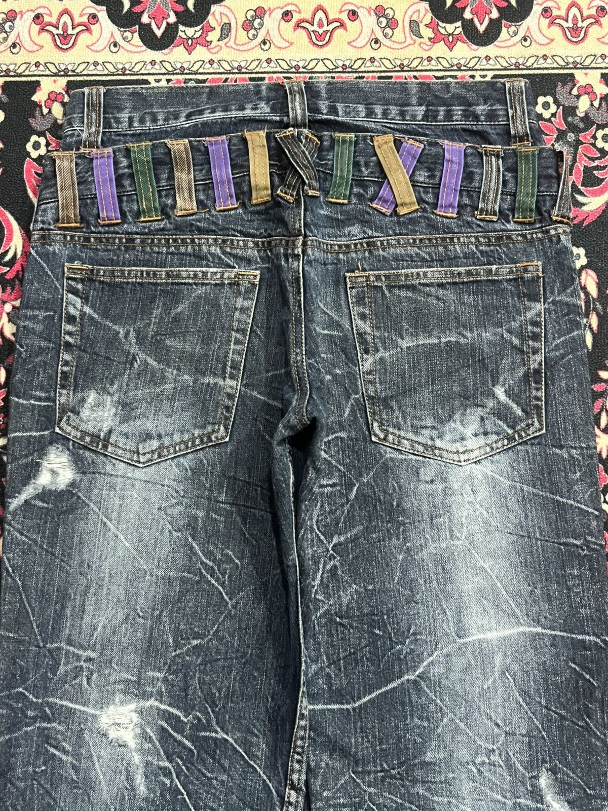 Hysteric Glamour Vintage Nylaus Double Waisted Distressed Clawmark Jeans Size US 29 - 6 Thumbnail