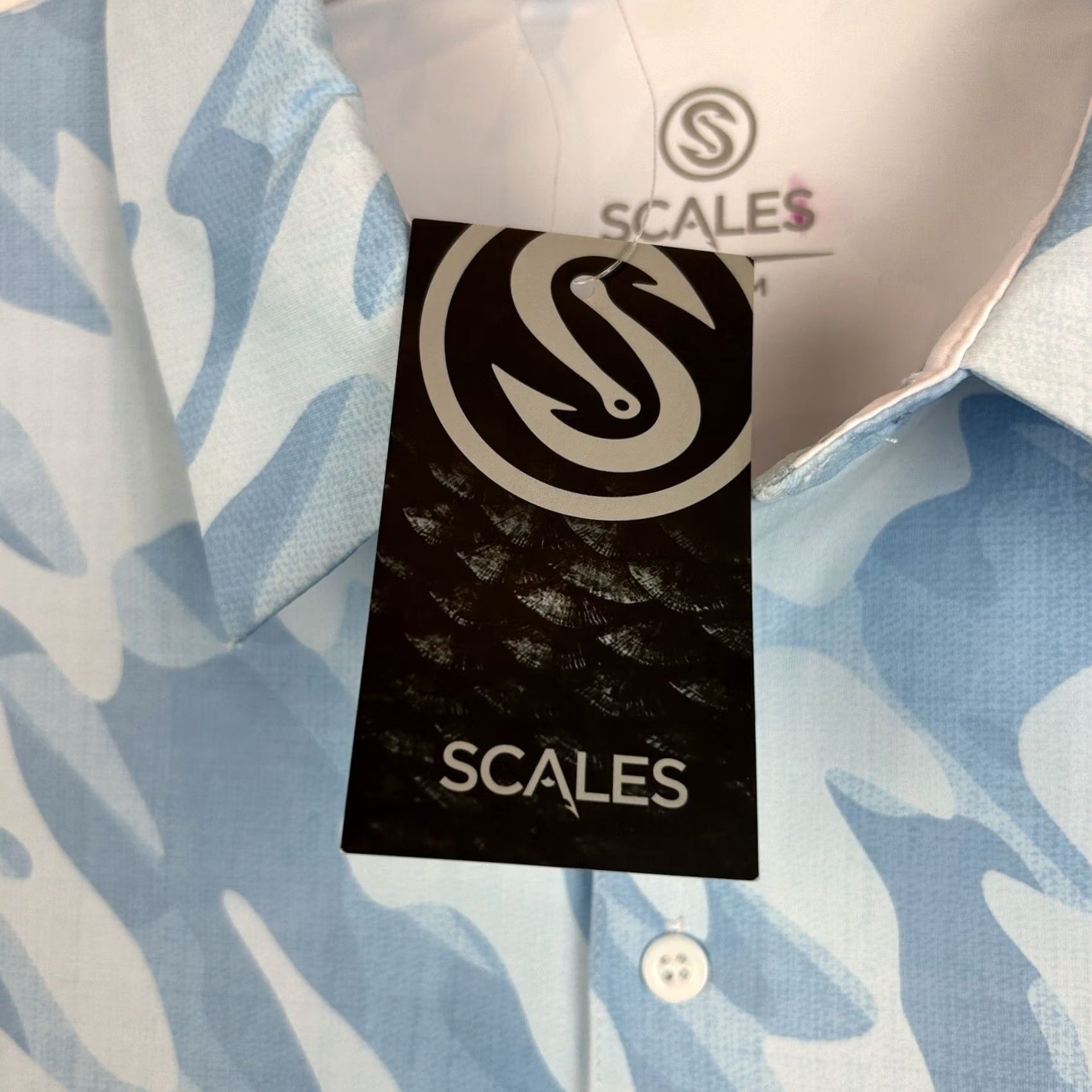 Vintage Scales Polo Shirt Men Small Blue Fishing Golf Nautical Casual Hawaii New Read Size US S / EU 44-46 / 1 - 6 Thumbnail
