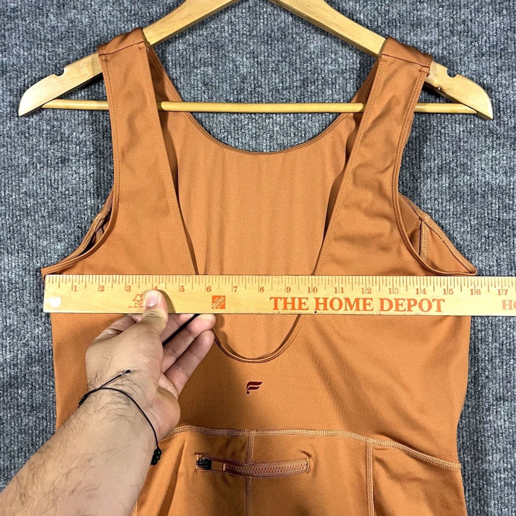 Fabletics Fabletics One Piece Romper Athletic Workout Yoga Bodysuit L Orange Nylon Elastane Sleeveless Zip Logo Pockets Stretch Size L / US 10 / IT 46 - 3 Thumbnail
