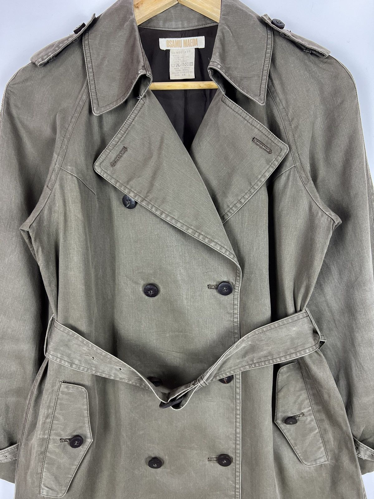 Japanese Brand 🔥 OSAMU MAEDA TRENCH COAT DOUBLE BREASTED Size M / US 6-8 / IT 42-44 - 4 Thumbnail