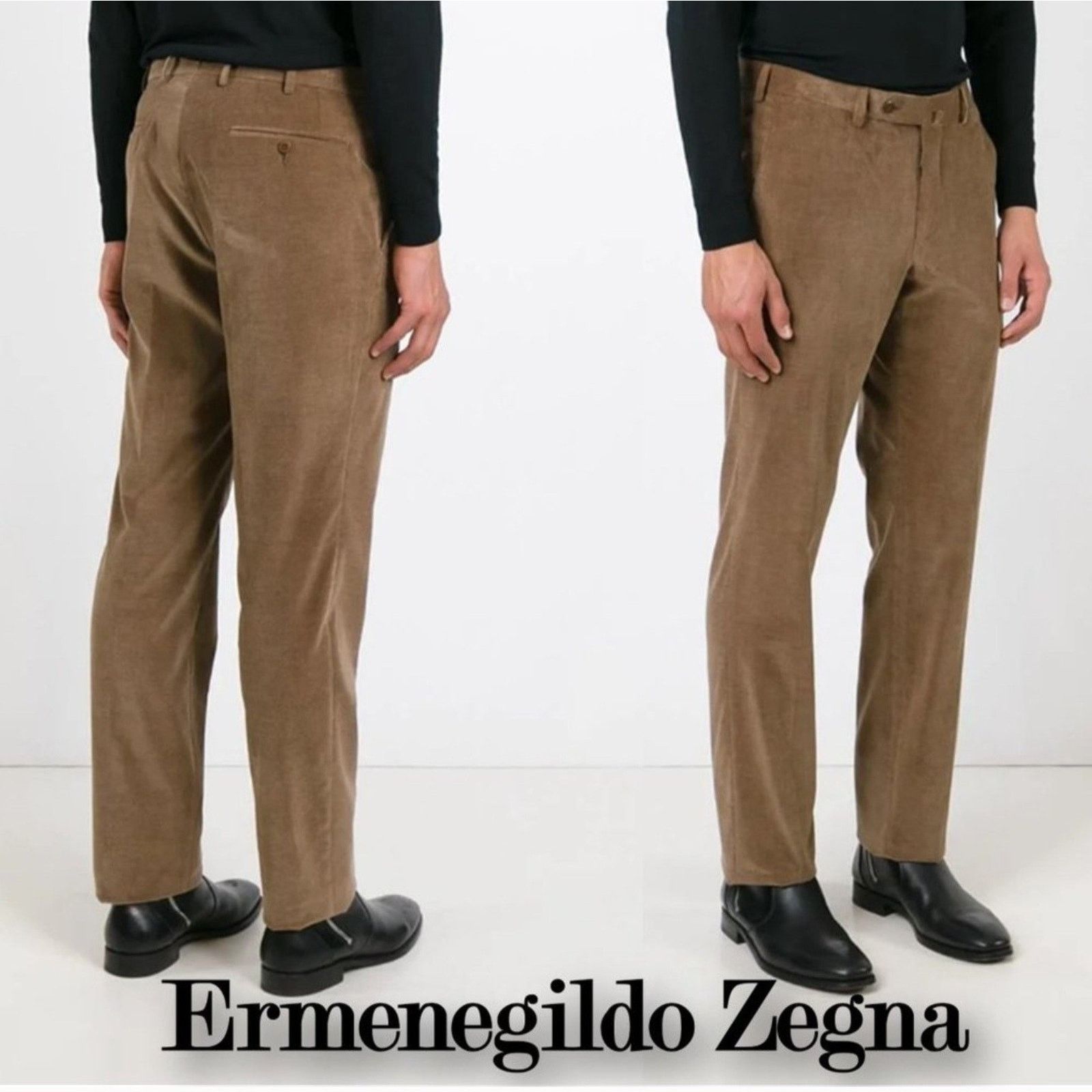 Ermenegildo Zegna ERMENEGILDO ZEGNA Soft Brown Corduroy Casual Pant 32×27 Size US 32 / EU 48 - 1 Thumbnail