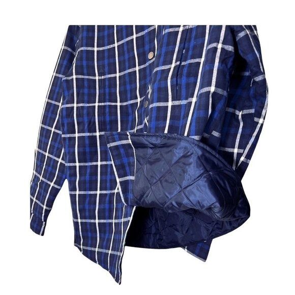 Slate & Stone Slate & Stone Mens Blue Plaid Quilted Lightweight Snap Shirt Size US M / EU 48-50 / 2 - 5 Thumbnail