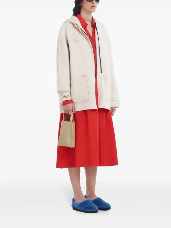 Marni o1w1db10426 Cotton Midi Dress in Red Size L / US 10 / IT 46 - 3 Thumbnail