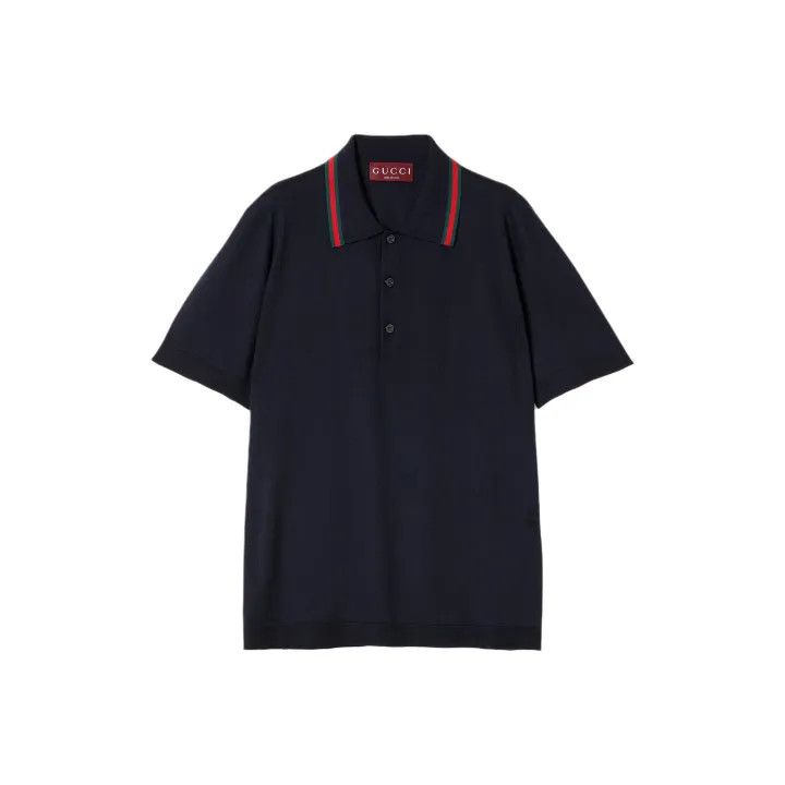 Gucci Gucci Short Sleeve Polo with Ribbed Edging Size US L / EU 52-54 / 3 - 1 Thumbnail